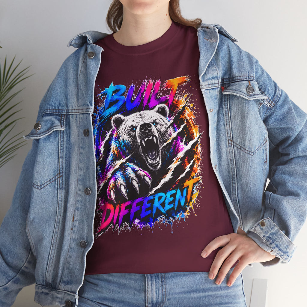 Built Different Bear T-Shirt — Bold Retro Grunge Graphic Tee