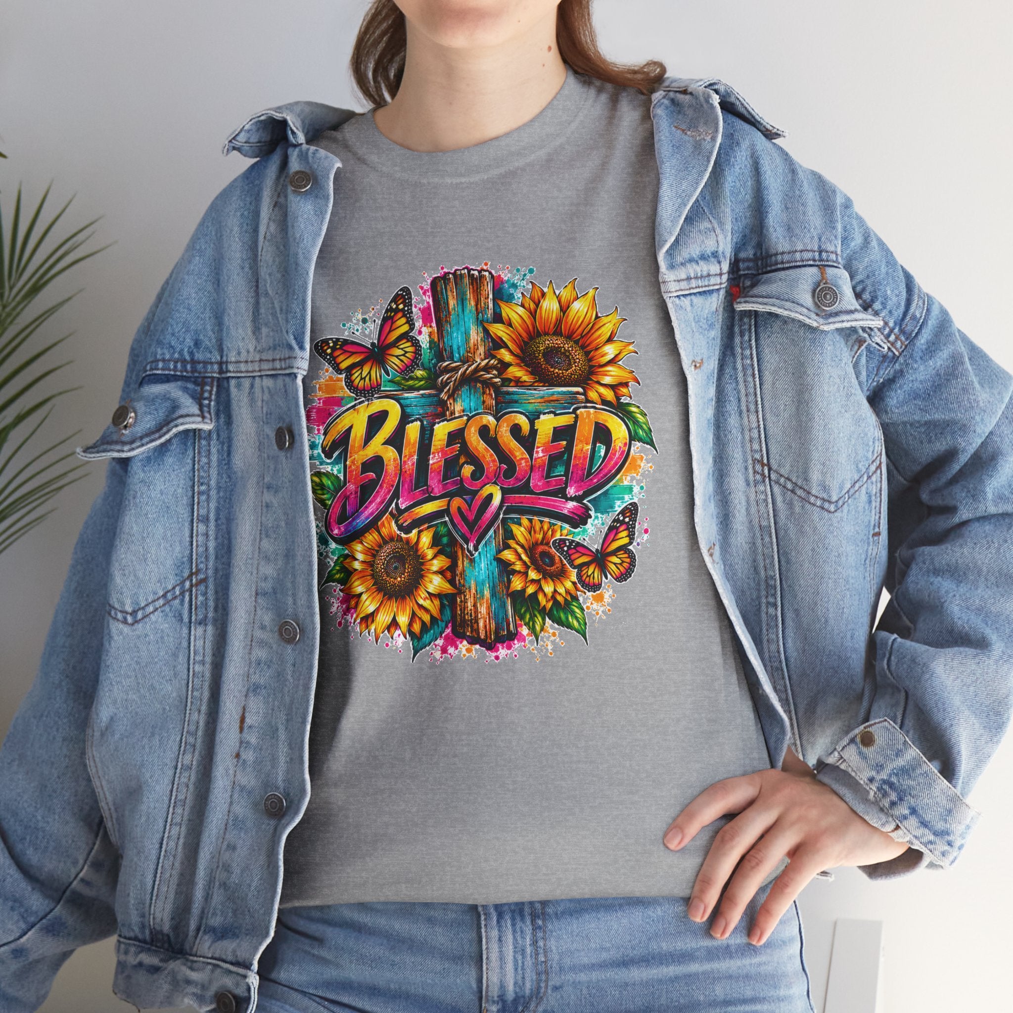 Blessed Christian T-Shirt, Faith Hope Love Tee, Jesus Cross Shirt, Religious Graphic Tee, Christian Gift, Unisex Shirt