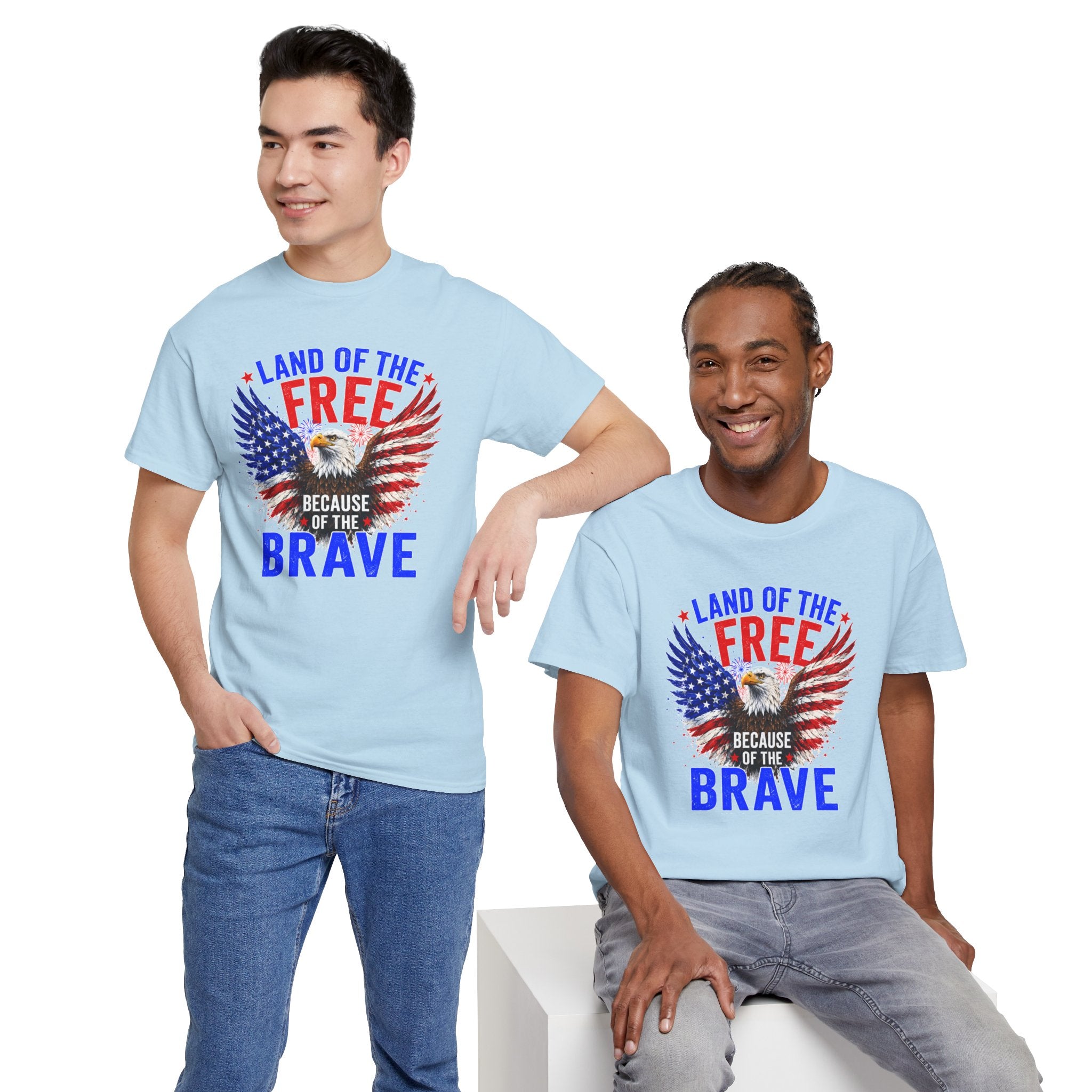 Land of the Free Because of the Brave Shirt, Patriotic Eagle T-Shirt, American Flag Tee, 4th of July Shirt, Veteran Gift, USA Pride Tee