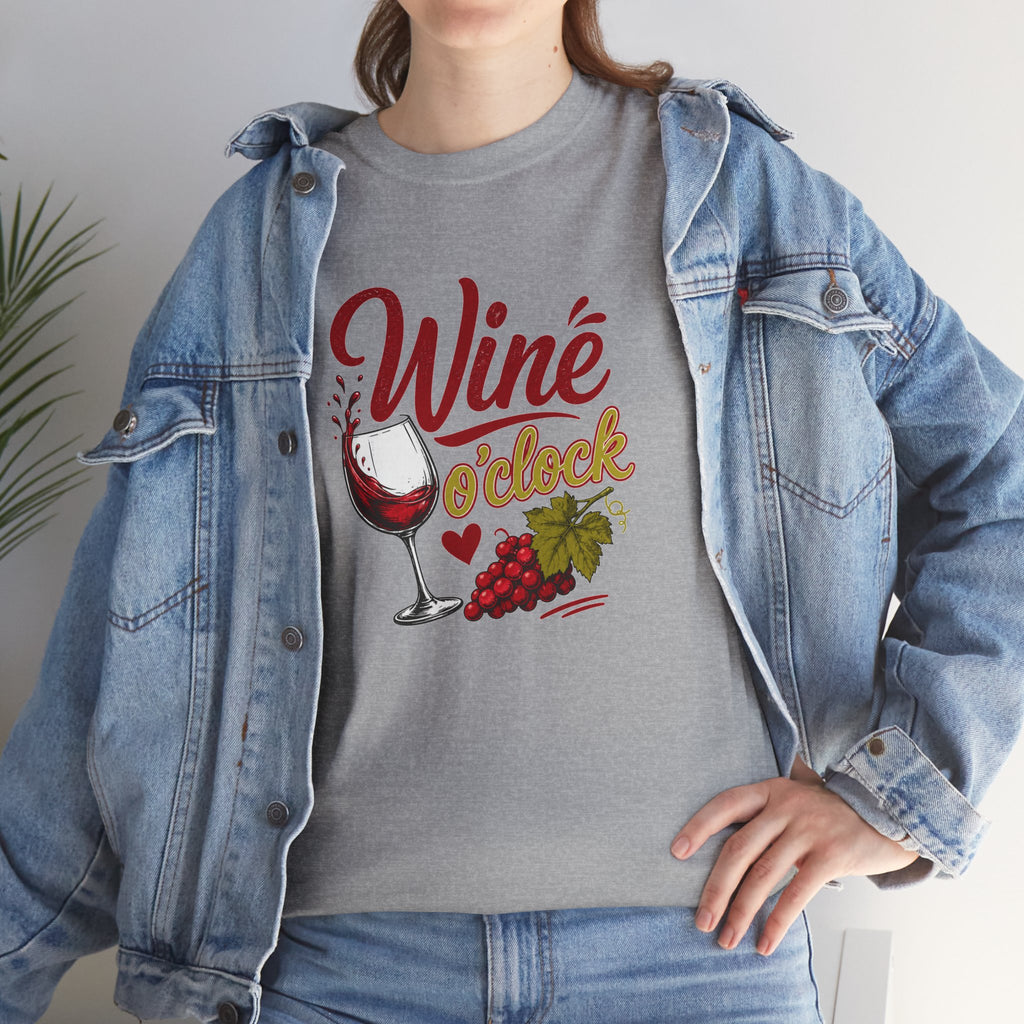Wine T-Shirt - "Wine O'Clock" Graphic Tee for Wine Lovers
