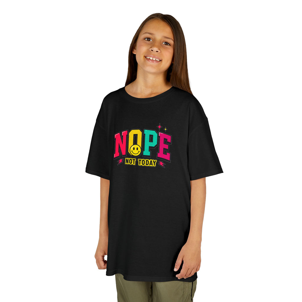 Kids "NOPE Not Today" Graphic Tee — Funny Retro Lettering Kids T-Shirt