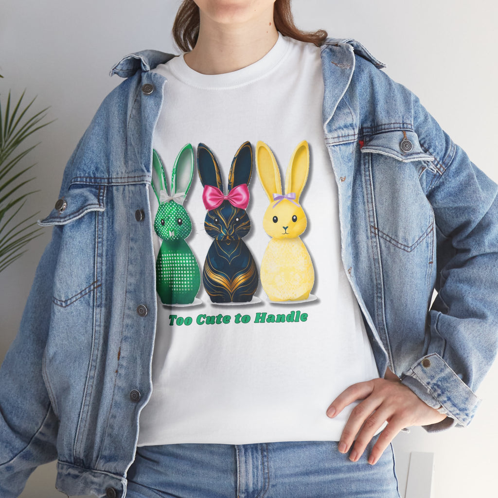 Funny Easter Bunny Shirt, Too Cute To Handle Tee, Cute Bunny Shirt, Easter Gift for Women, Spring Rabbit T-Shirt, Easter Outfit