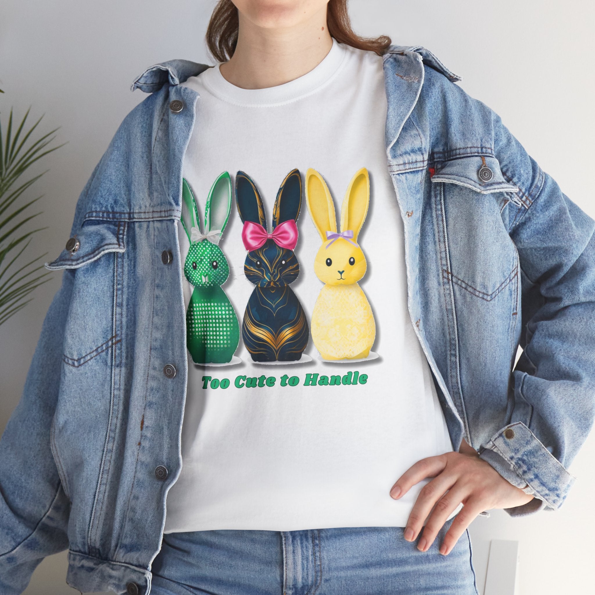 Funny Easter Bunny Shirt, Too Cute To Handle Tee, Cute Bunny Shirt, Easter Gift for Women, Spring Rabbit T-Shirt, Easter Outfit