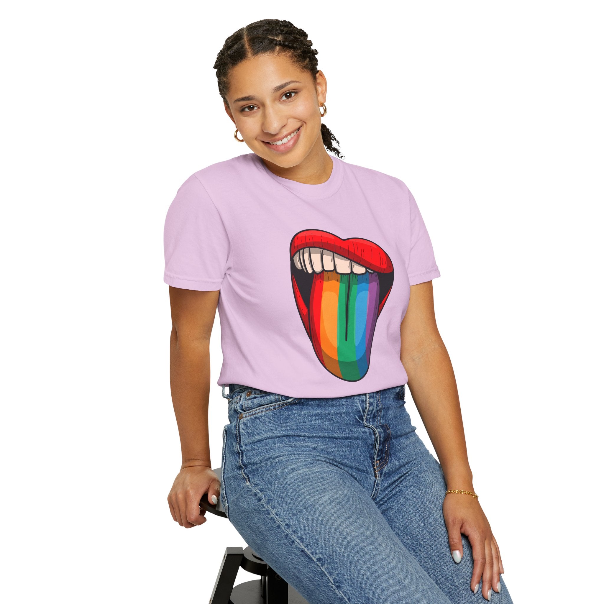 Rainbow Tongue T-Shirt — Pride Lip Graphic Tee