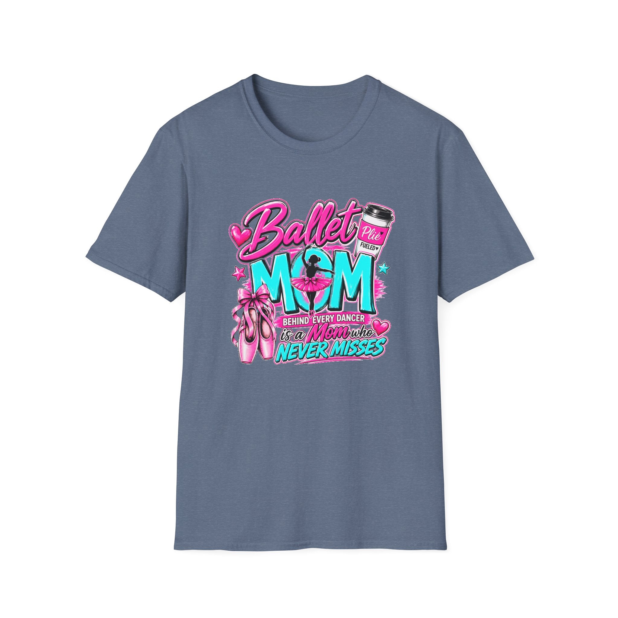 Ballet Mom T-Shirt — "Being Every Dancer's Mom" Pink Ballet Shoes & Coffee Design