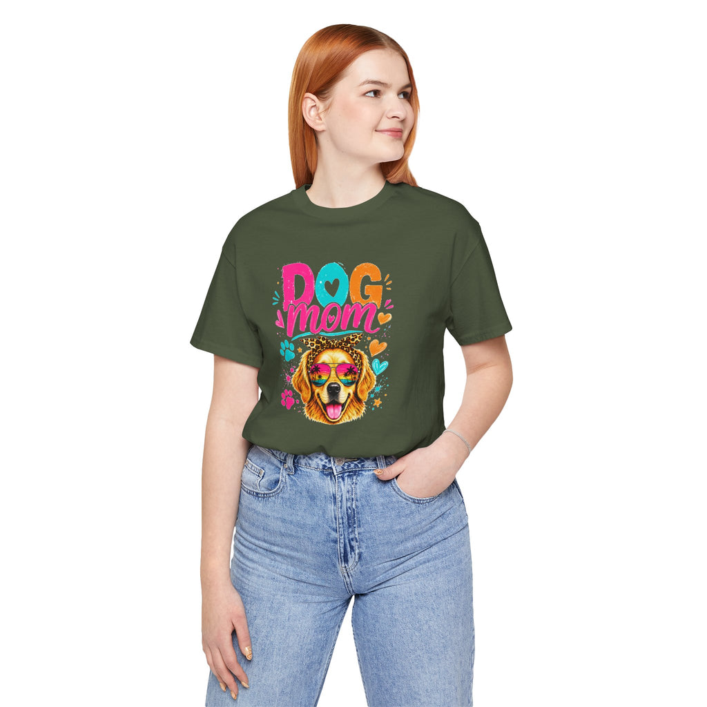 Dog Mom T-Shirt | Golden Retriever Shirt | Funny Dog Mom Gift | Colorful Retro Dog Lover Tee | Unisex Graphic T-Shirt