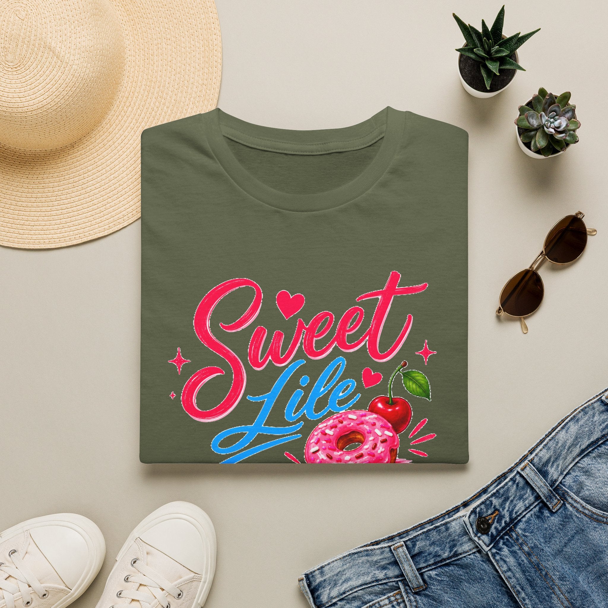 Sweet Life T-Shirt — Cute Donut & Cherry Graphic