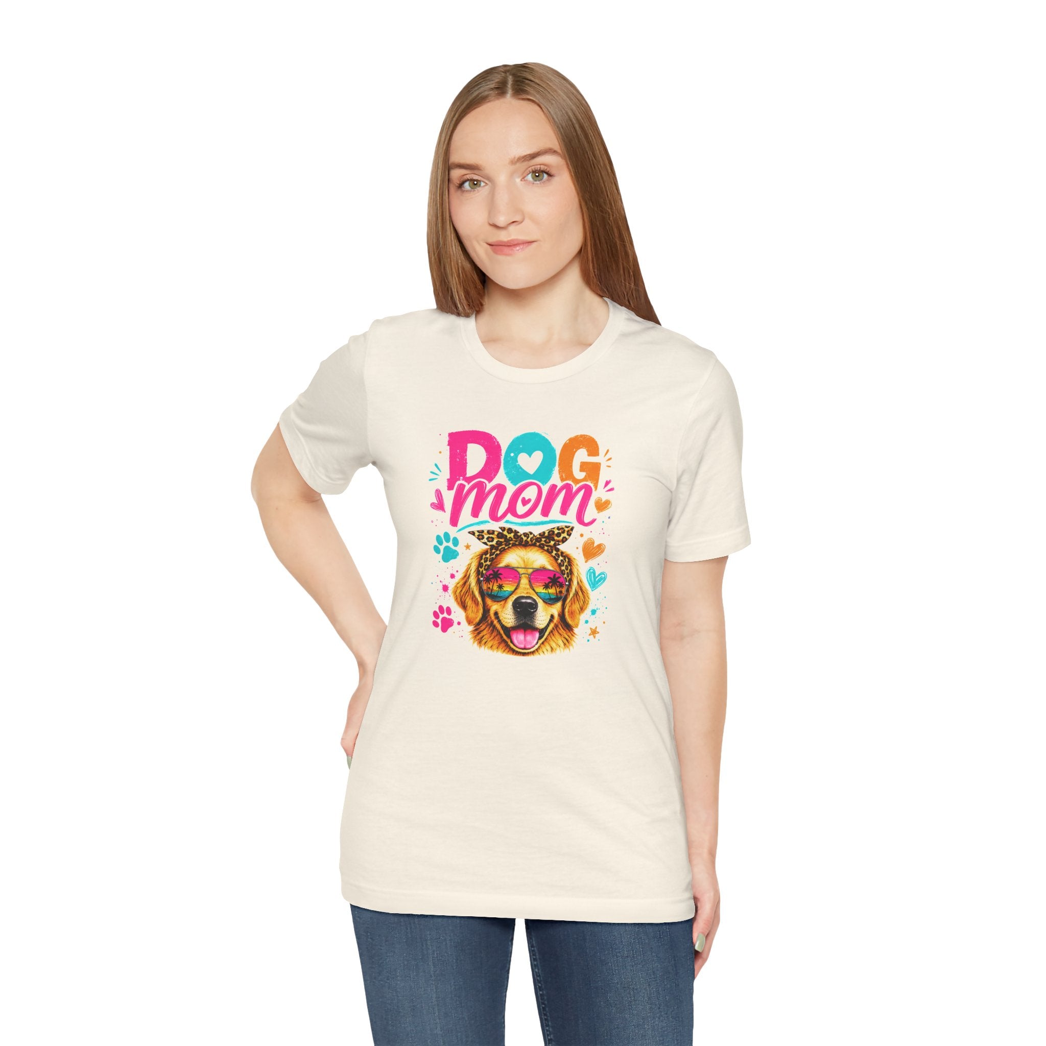 Dog Mom T-Shirt | Golden Retriever Shirt | Funny Dog Mom Gift | Colorful Retro Dog Lover Tee | Unisex Graphic T-Shirt