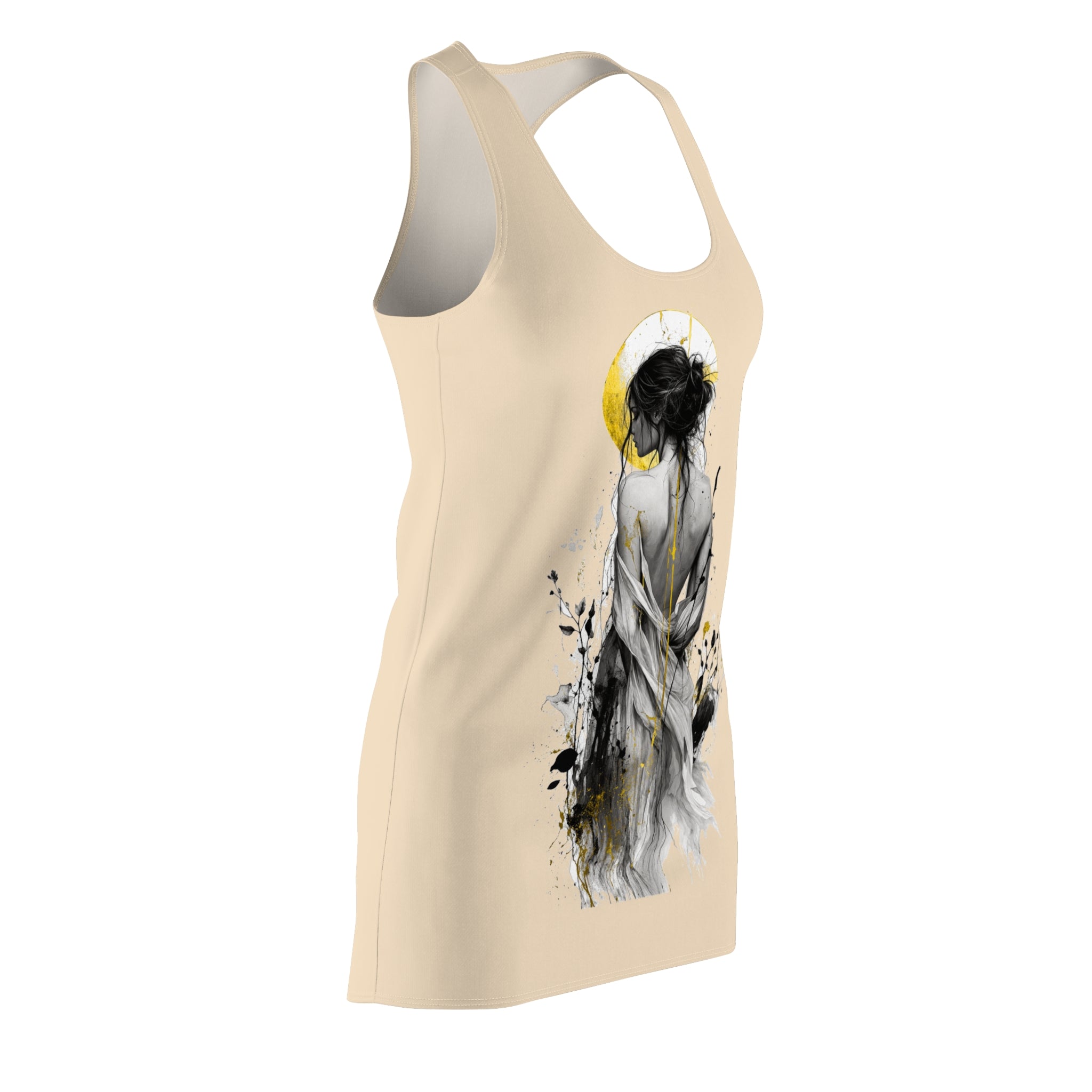 Boho Aesthetic Dress | Minimalist Female Art T-Shirt Dress