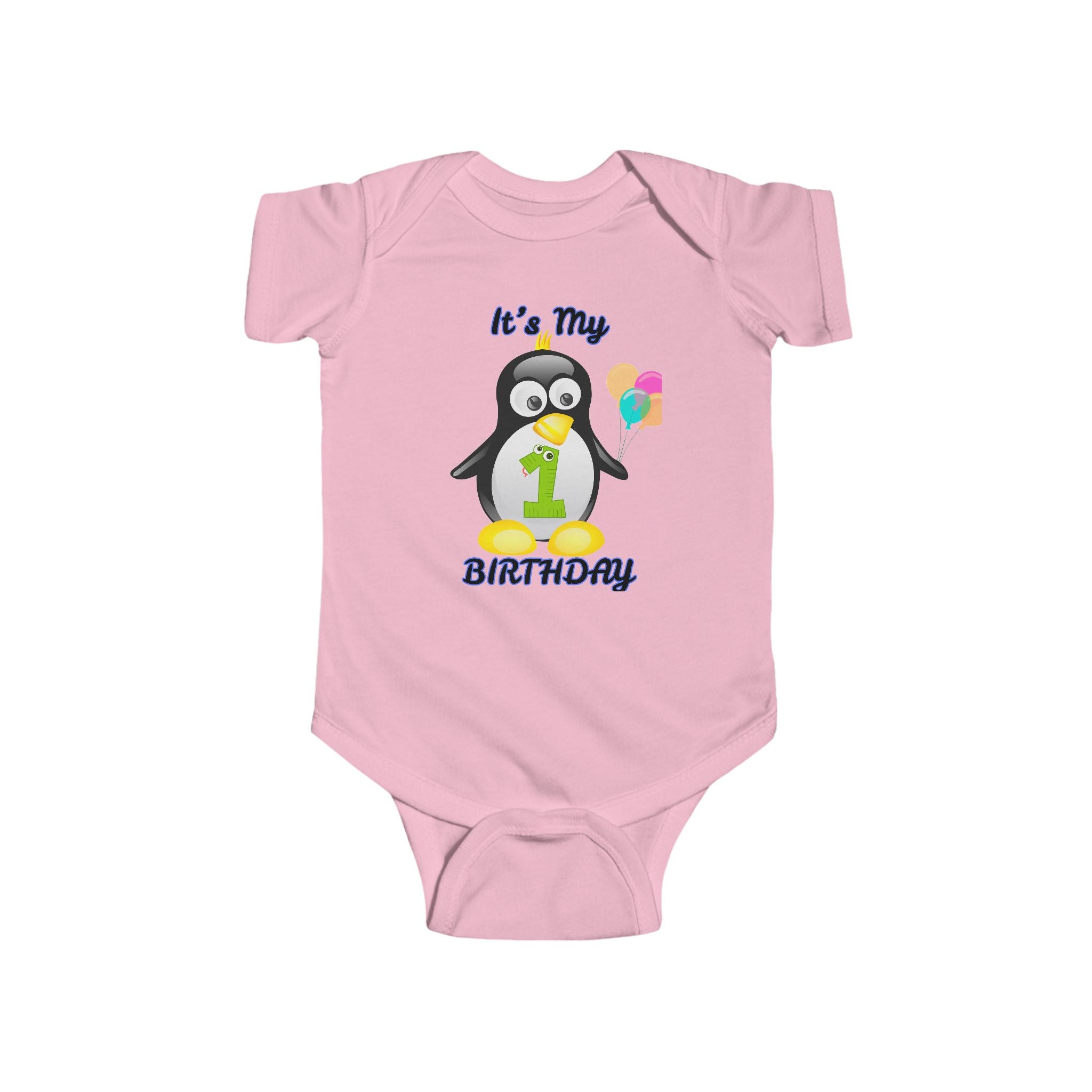 Baby 1st Birthday Penguin Bodysuit — "It's My Birthday" Infant Onesie