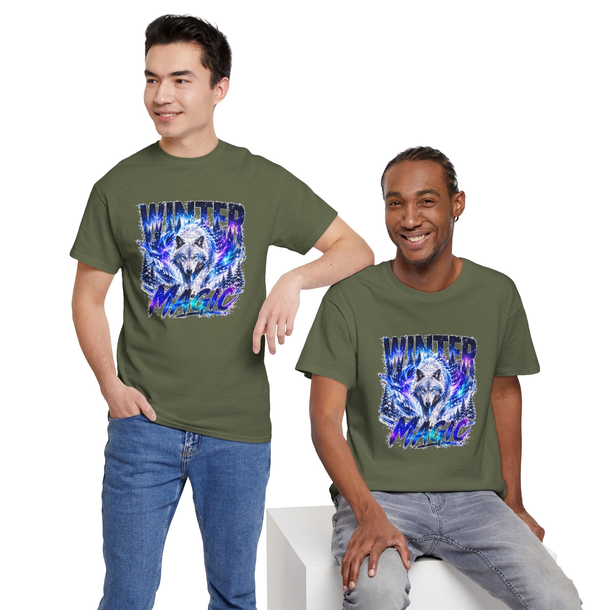 Wolf T Shirt, Winter Wolf Shirt, Wolf Lover Gift, Snowy Wolf Tee, Winter Magic Shirt, Wildlife Graphic Tee, Unisex Wolf Shirt