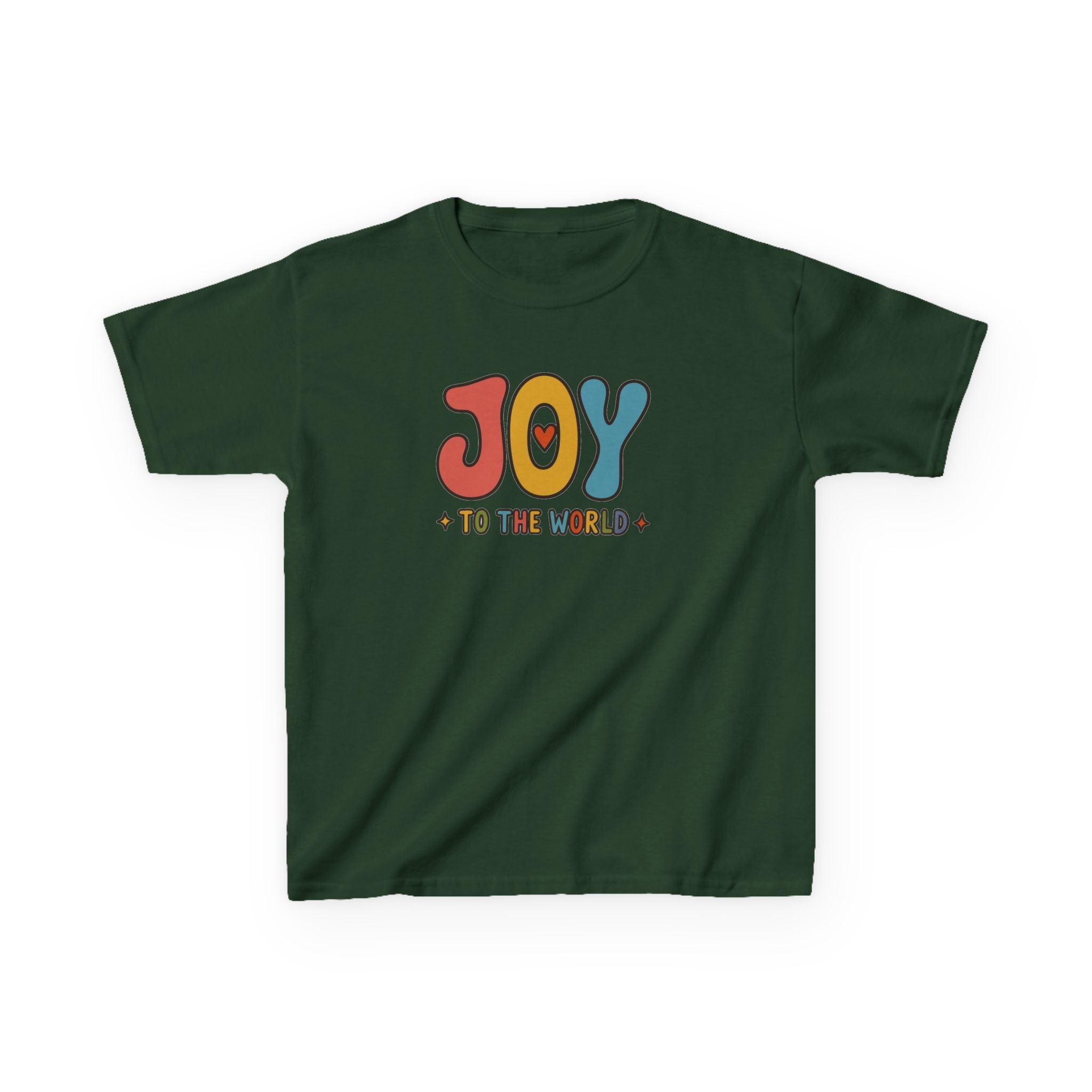 Kids Joy to the World Shirt | Retro Christmas Tee for Kids | Holiday Graphic T-Shirt | Cute Kids Xmas Shirt