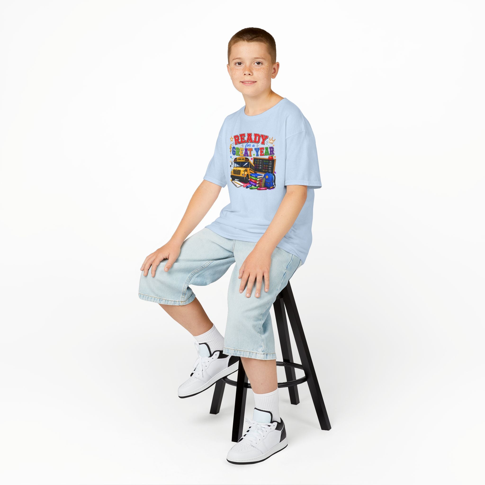 Kids T-Shirt — "Ready For A Great Year" School Bus Back-to-School Tee