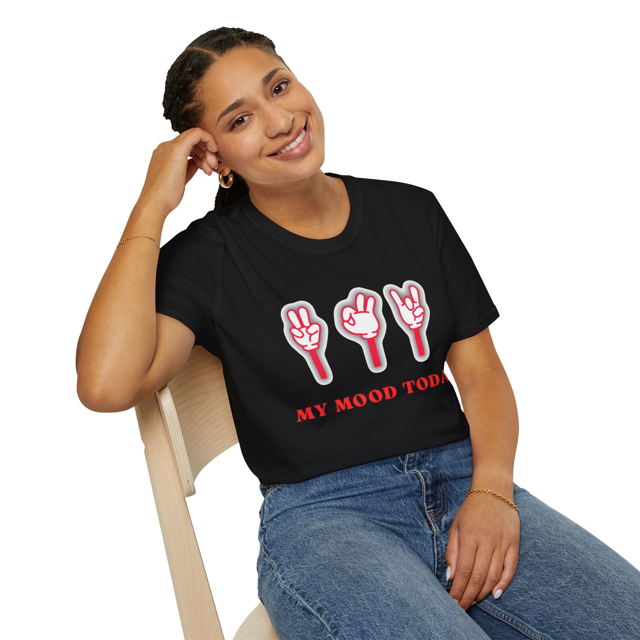 My Mood Today T-Shirt, Funny Graphic Tee, Cool Hand Signs Shirt, Unisex Casual Tee, Trendy Streetwear Gift