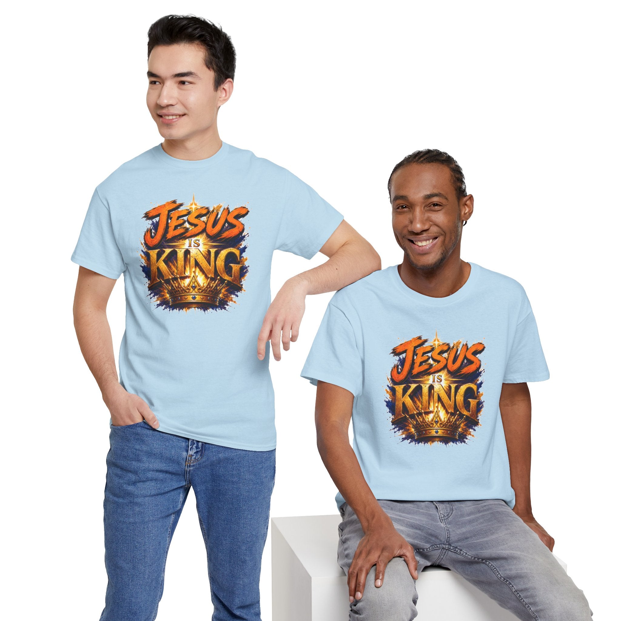 Jesus Is King Christian T-Shirt | Crown Graphic Tee | Religious Unisex Shirt | Faith Apparel | Christian Gift for Men & Women