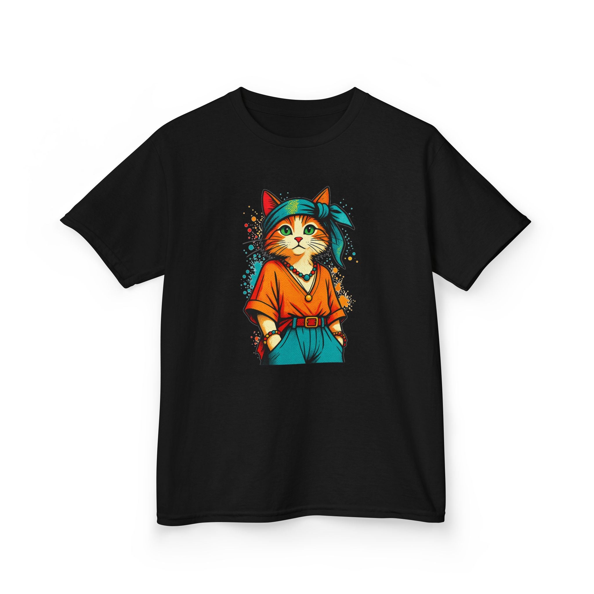 Kid's Retro Cat Tee — Cool Cat Graphic Shirt for Kids