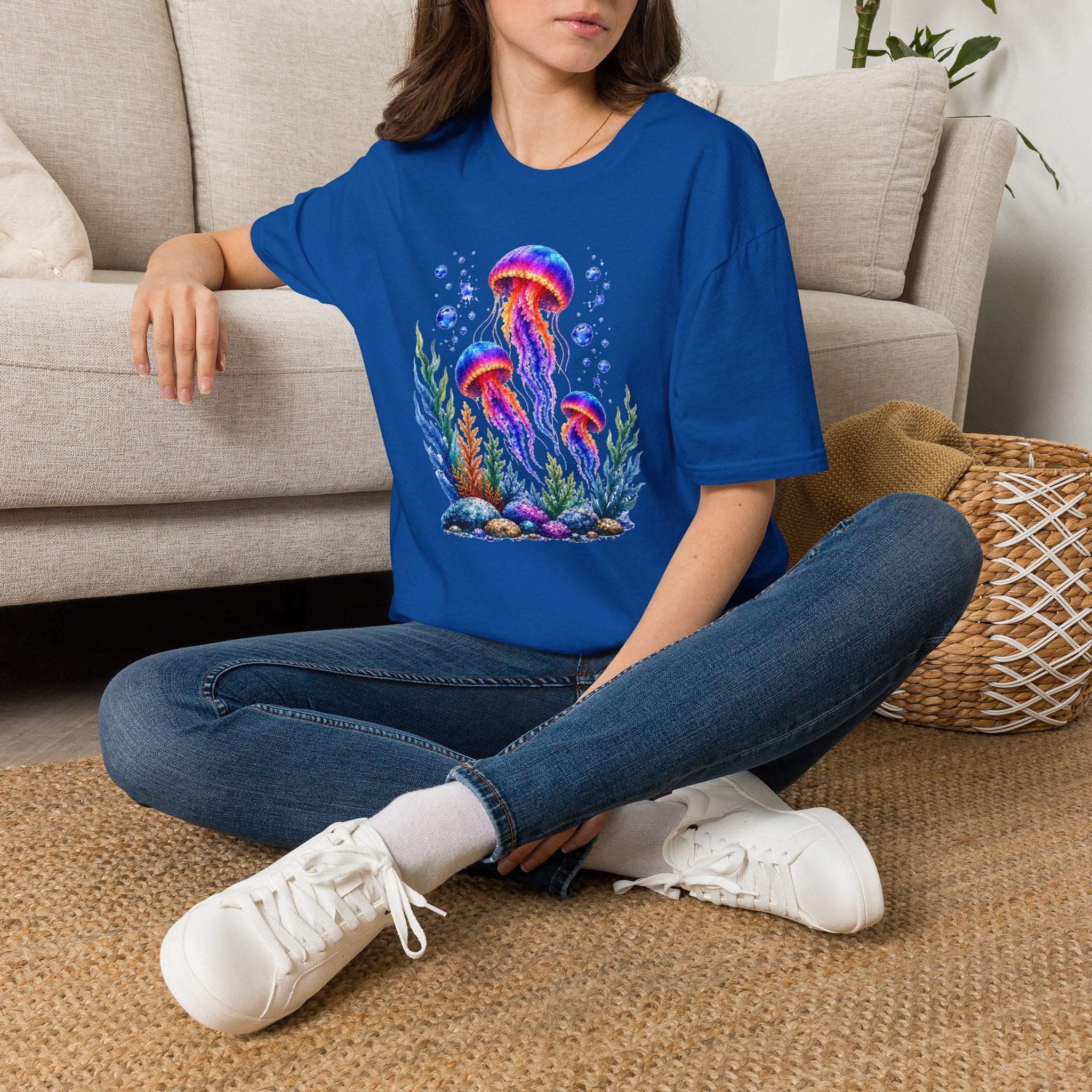 Colorful Jellyfish T-Shirt | Ocean Life Graphic Tee | Neon Sea Creature Shirt | Marine Life Gift | Beach Lover Unisex Tee