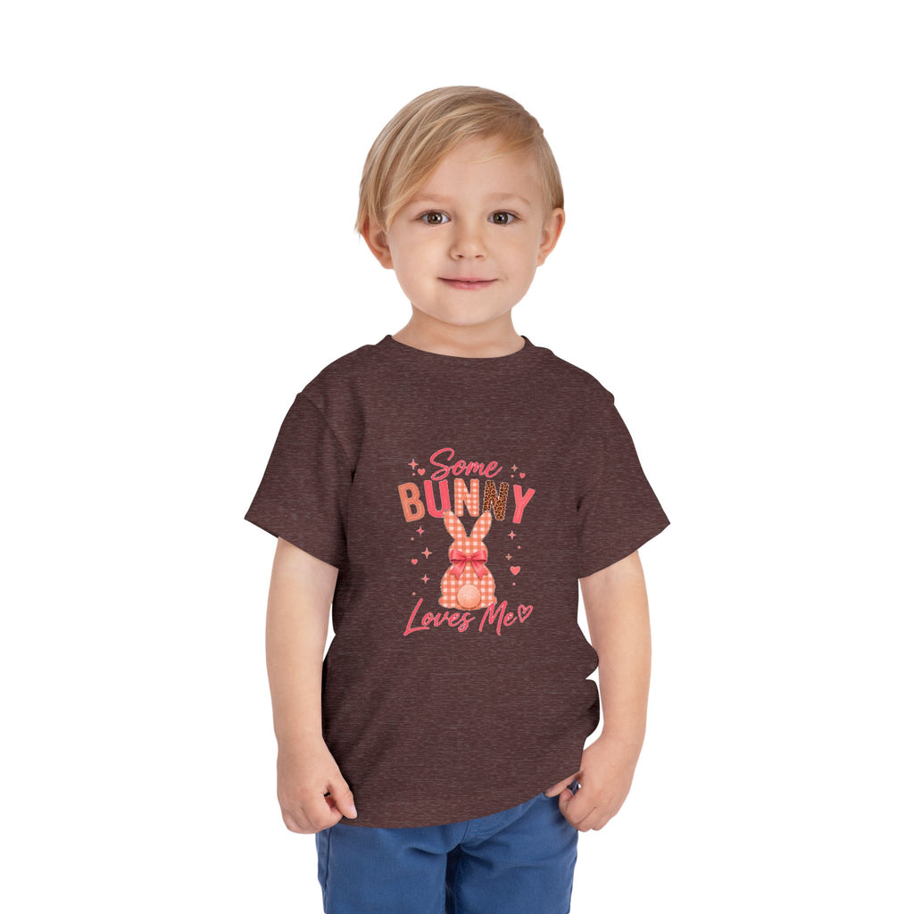 Toddler Tee -Some Bunny Loves Me Pink Easter Bunny Shirt