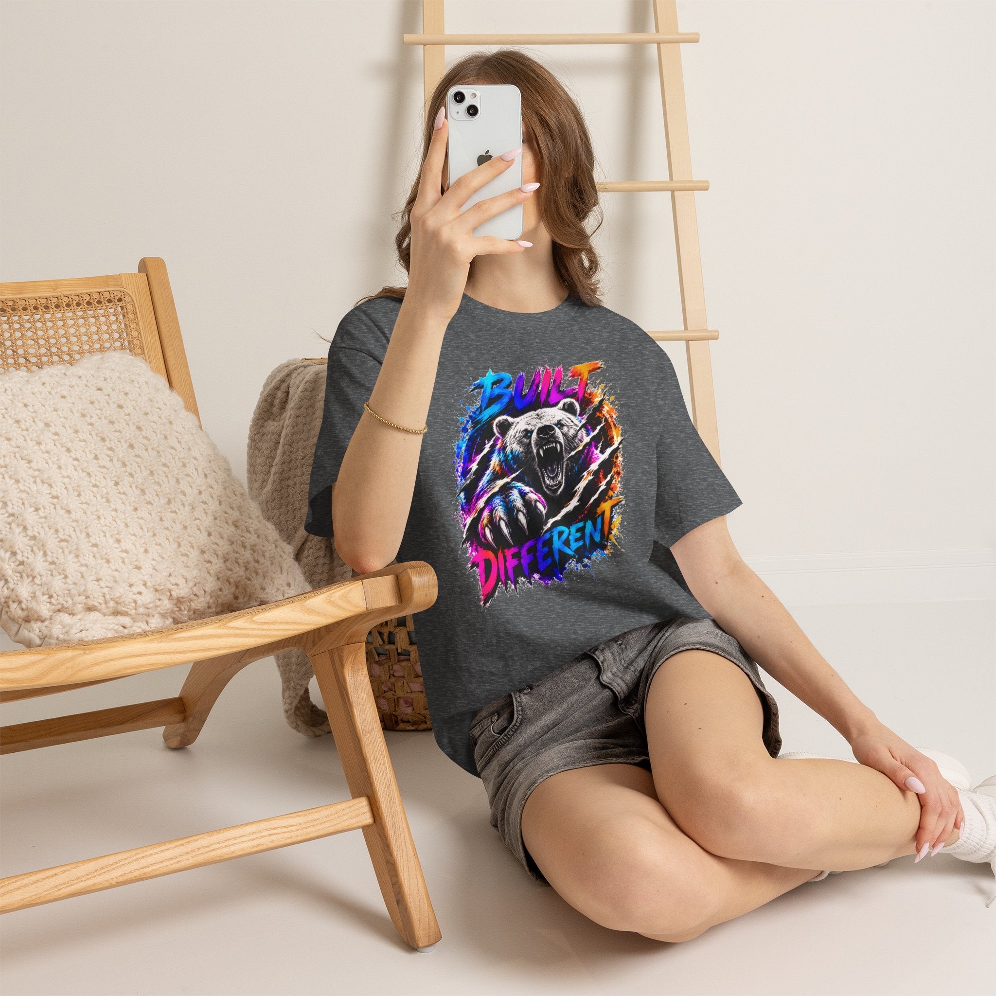 Built Different Bear T-Shirt — Bold Retro Grunge Graphic Tee