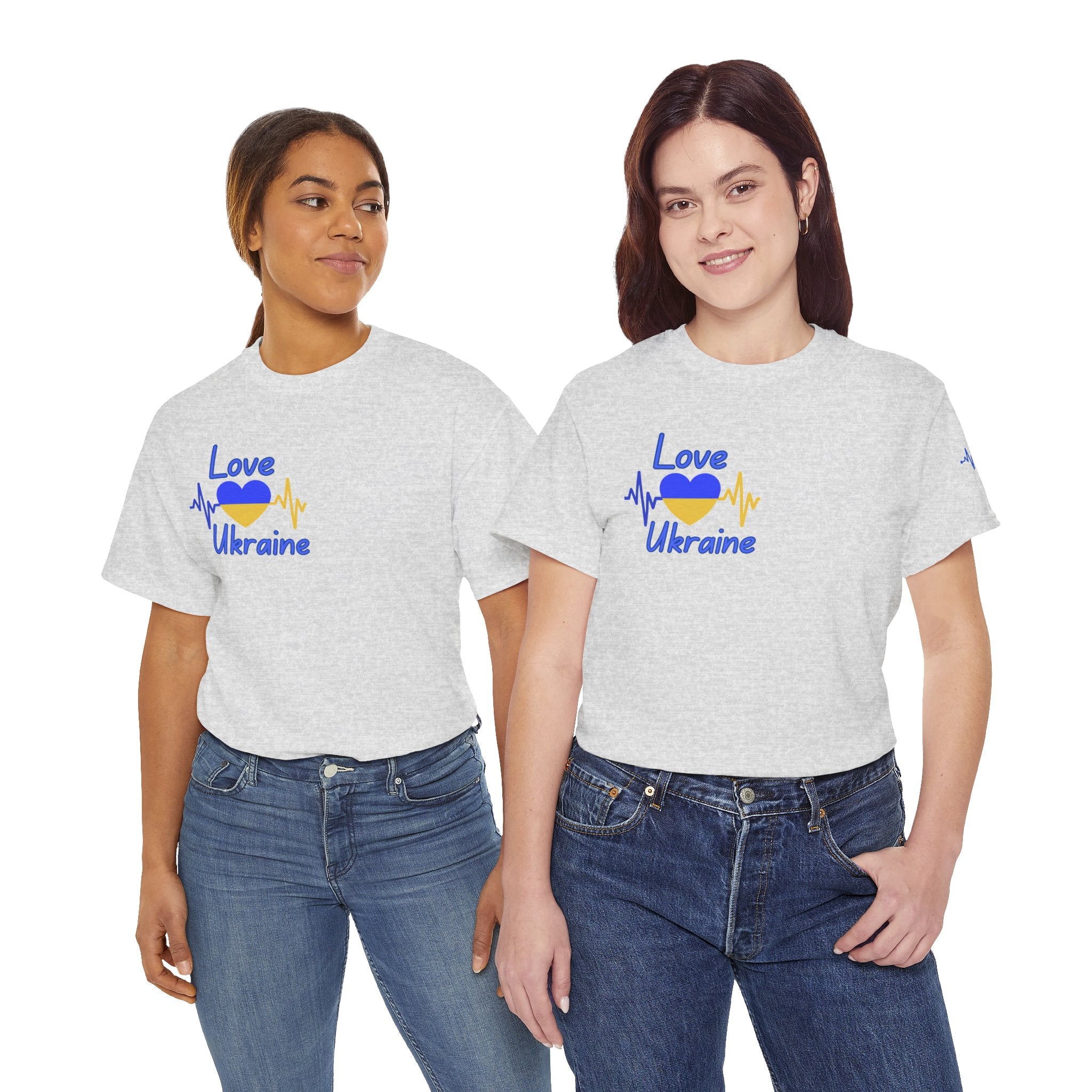 Love Ukraine T-Shirt — Heartbeat Flag Design