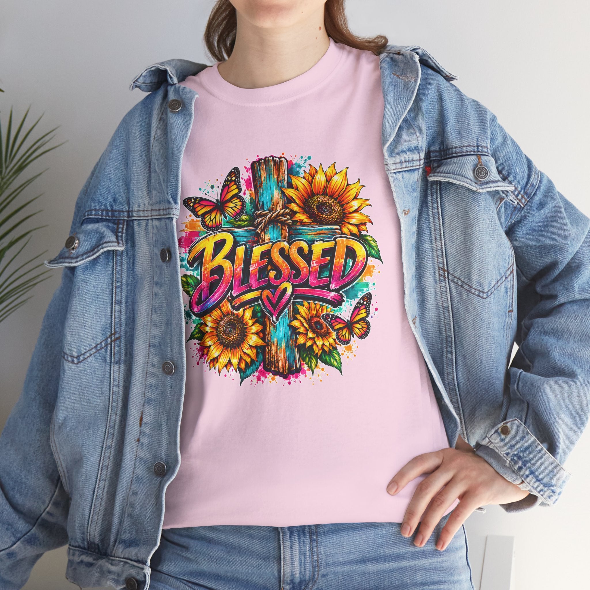Blessed Christian T-Shirt, Faith Hope Love Tee, Jesus Cross Shirt, Religious Graphic Tee, Christian Gift, Unisex Shirt