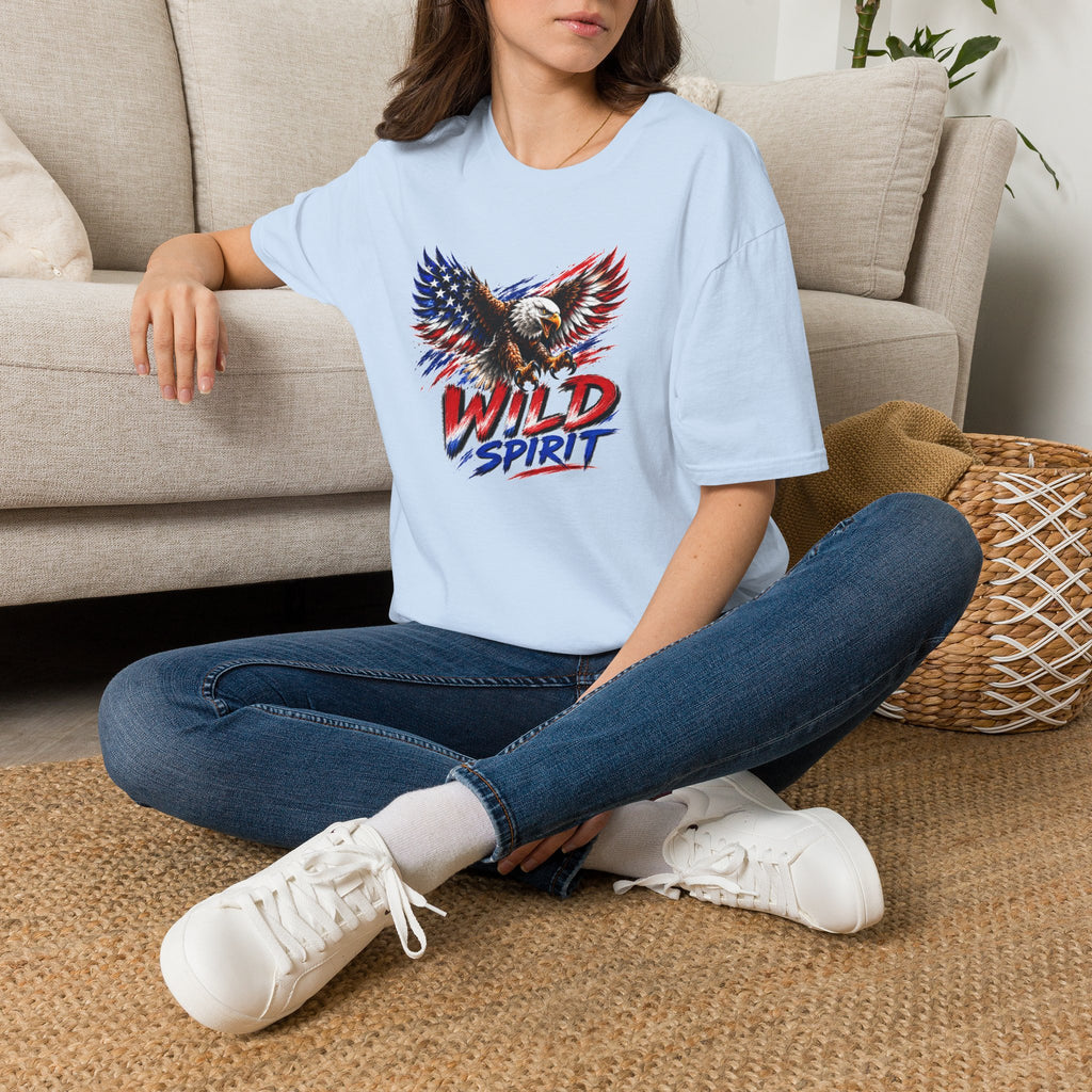American Eagle T Shirt, Patriotic Eagle Shirt, Wild Spirit Tee, USA Flag Shirt, Fourth of July Shirt, Unisex Graphic Tee