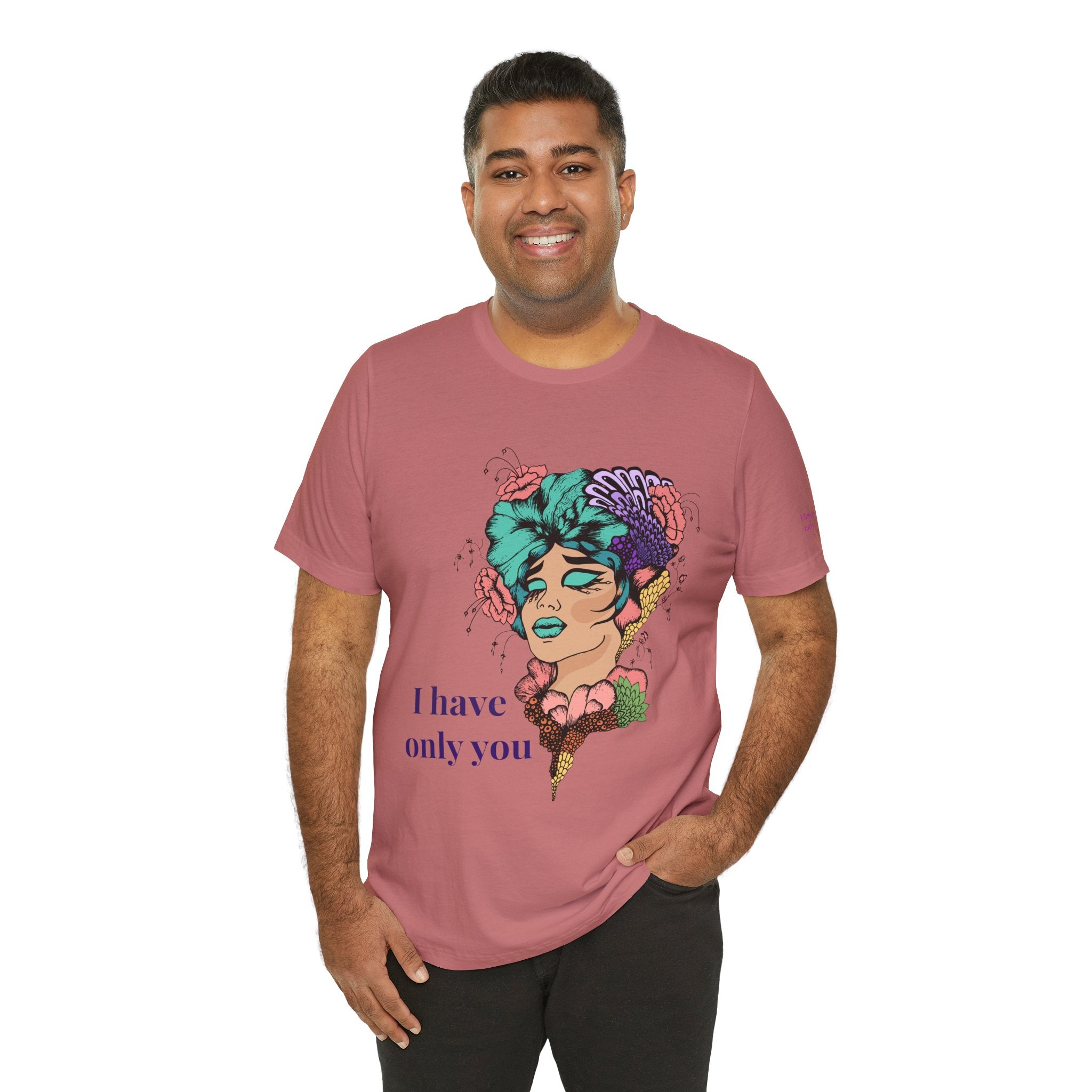 I Have Only You Floral Portrait Tee — Retro Femme Graphic T-Shirt