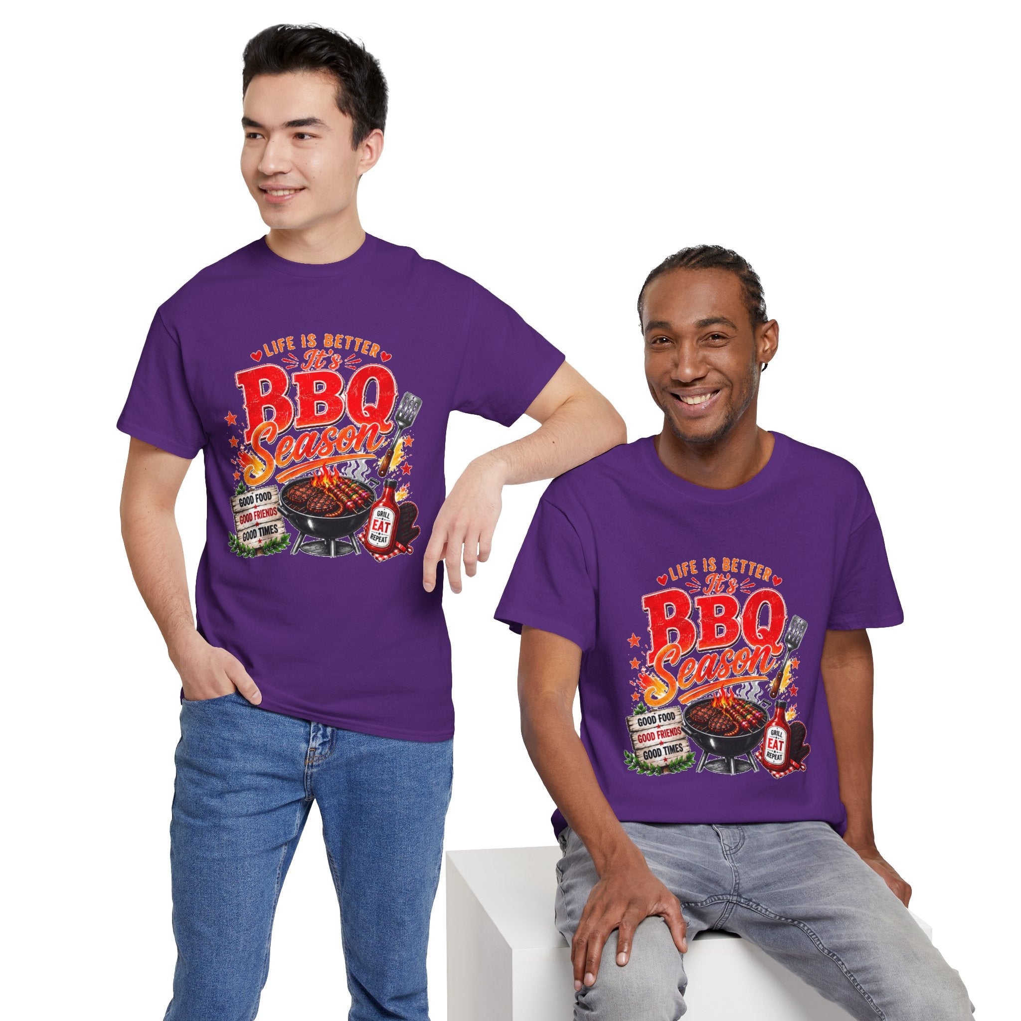 BBQ Season T-Shirt | Life Is Better It's BBQ Season Tee | Funny Grill Shirt | Summer Cookout Shirt | Barbecue Lover Gift | Backyard BBQ Tee