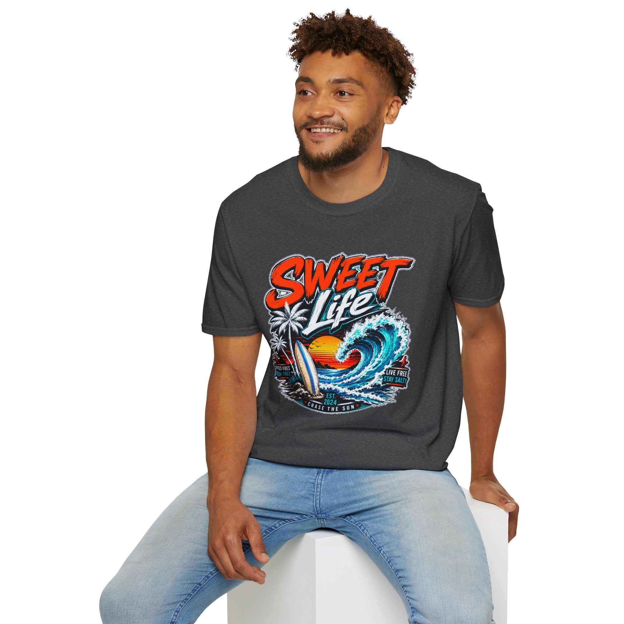 Vintage Beach T-Shirt, Sweet Life Surf Tee, Coastal Summer Graphic Shirt
