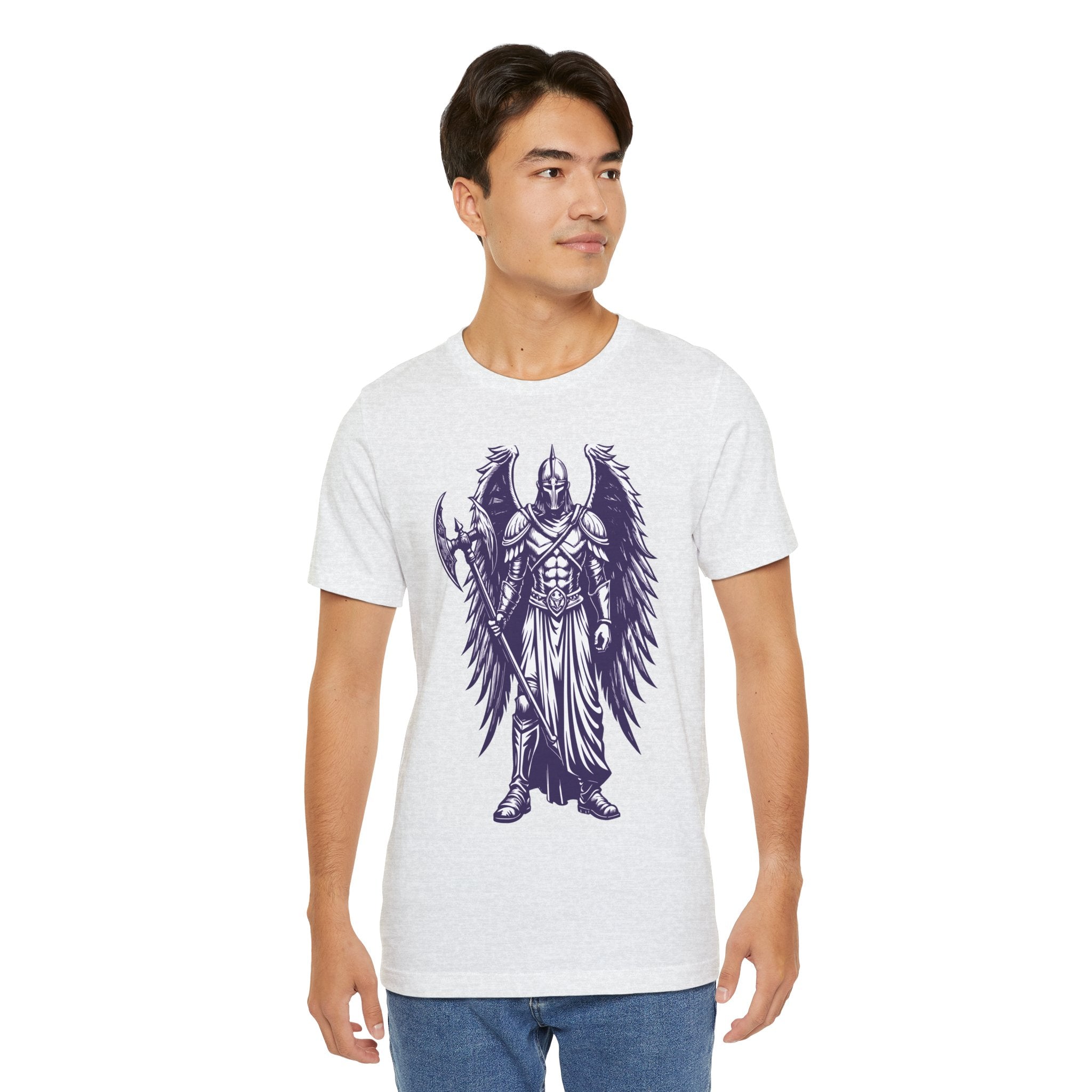 Fallen Angel Warrior T-Shirt | Gothic Fantasy Winged Knight Tee