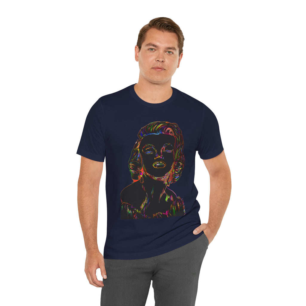 Neon Pop Art Portrait T-Shirt – Retro Rainbow Graphic Tee