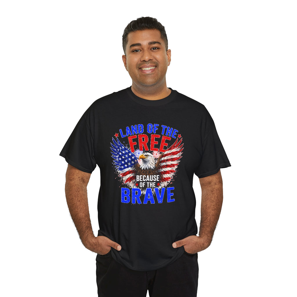 Land of the Free Because of the Brave Shirt, Patriotic Eagle T-Shirt, American Flag Tee, 4th of July Shirt, Veteran Gift, USA Pride Tee