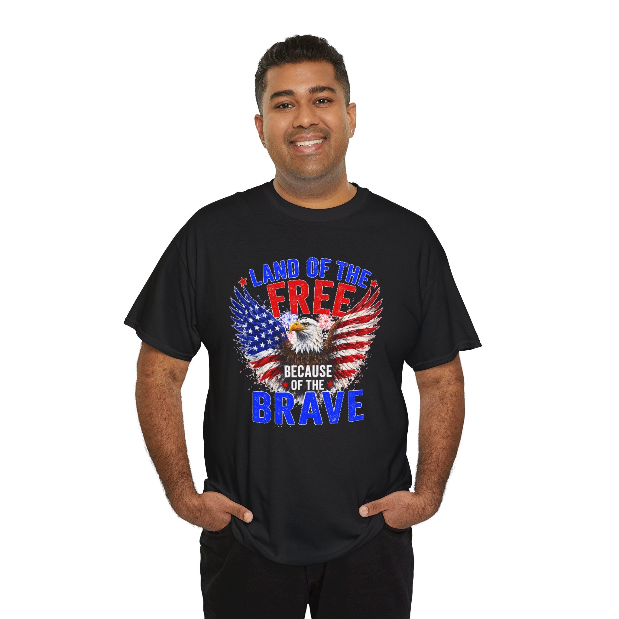Land of the Free Because of the Brave Shirt, Patriotic Eagle T-Shirt, American Flag Tee, 4th of July Shirt, Veteran Gift, USA Pride Tee