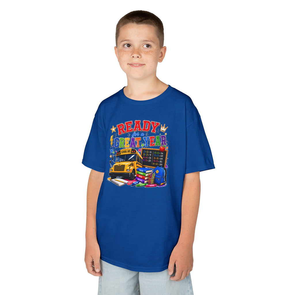 Kids T-Shirt — "Ready For A Great Year" School Bus Back-to-School Tee