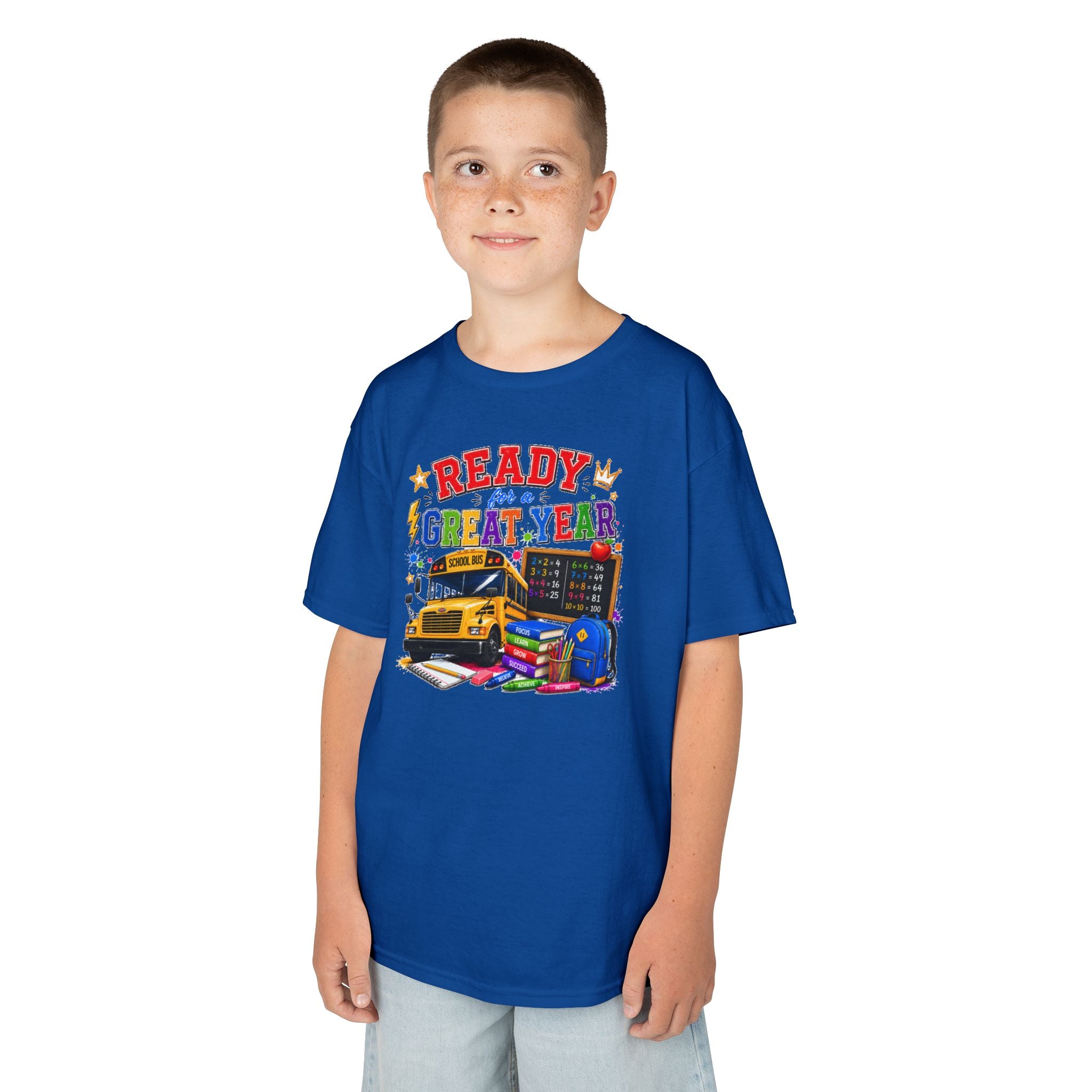 Kids T-Shirt — "Ready For A Great Year" School Bus Back-to-School Tee