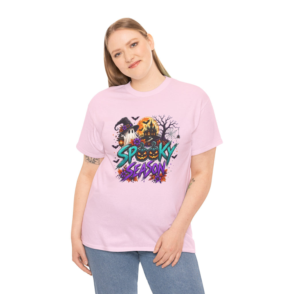 Spooky Season Halloween T-Shirt, Haunted House Pumpkin Tee, Halloween Graphic Shirt, Unisex Fall Tee