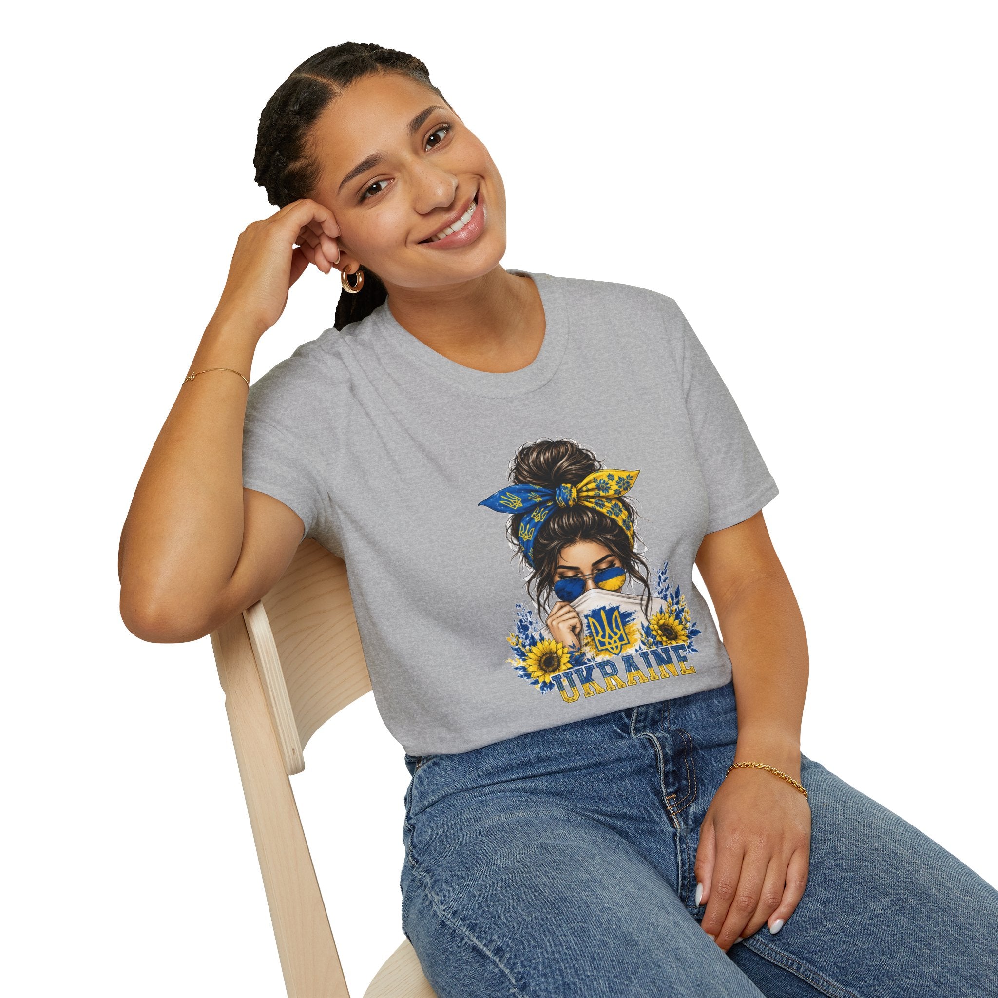 Ukraine Sunflower Bandana T-Shirt — Stylish Patriotic Graphic Tee