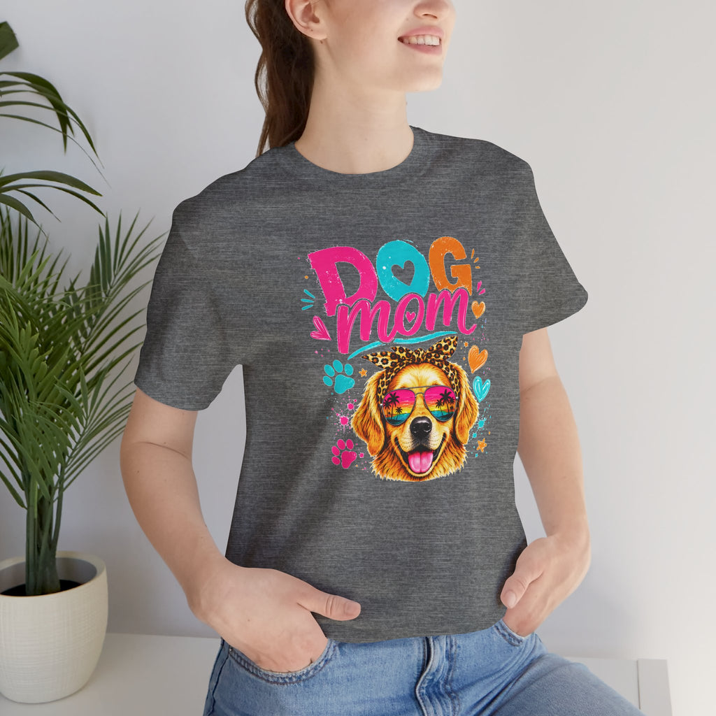 Dog Mom T-Shirt | Golden Retriever Shirt | Funny Dog Mom Gift | Colorful Retro Dog Lover Tee | Unisex Graphic T-Shirt