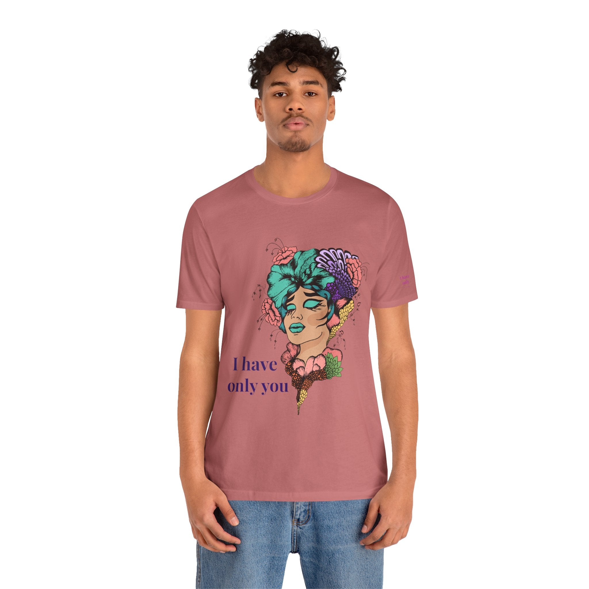 I Have Only You Floral Portrait Tee — Retro Femme Graphic T-Shirt