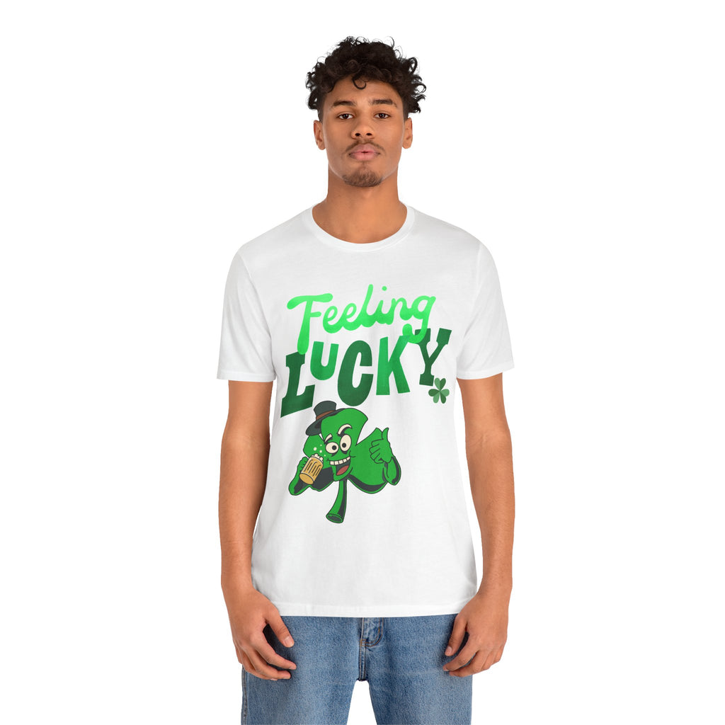 Feeling Lucky St. Patrick's Day T-Shirt — Shamrock Leprechaun Graphic Tee