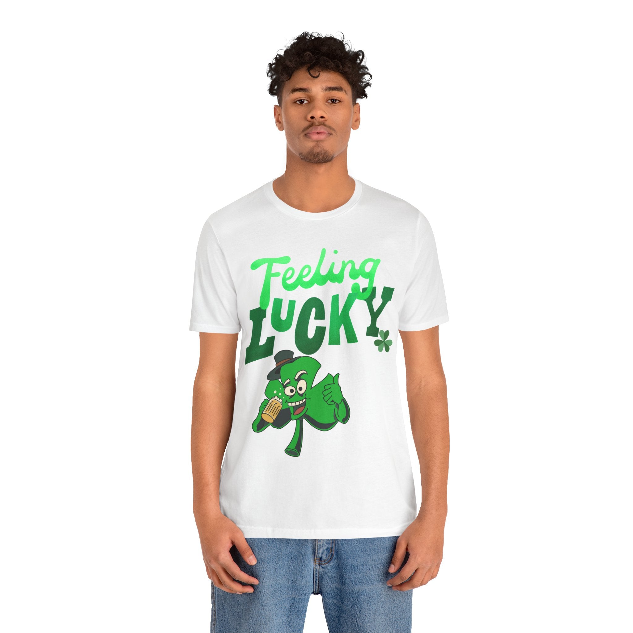 Feeling Lucky St. Patrick's Day T-Shirt — Shamrock Leprechaun Graphic Tee