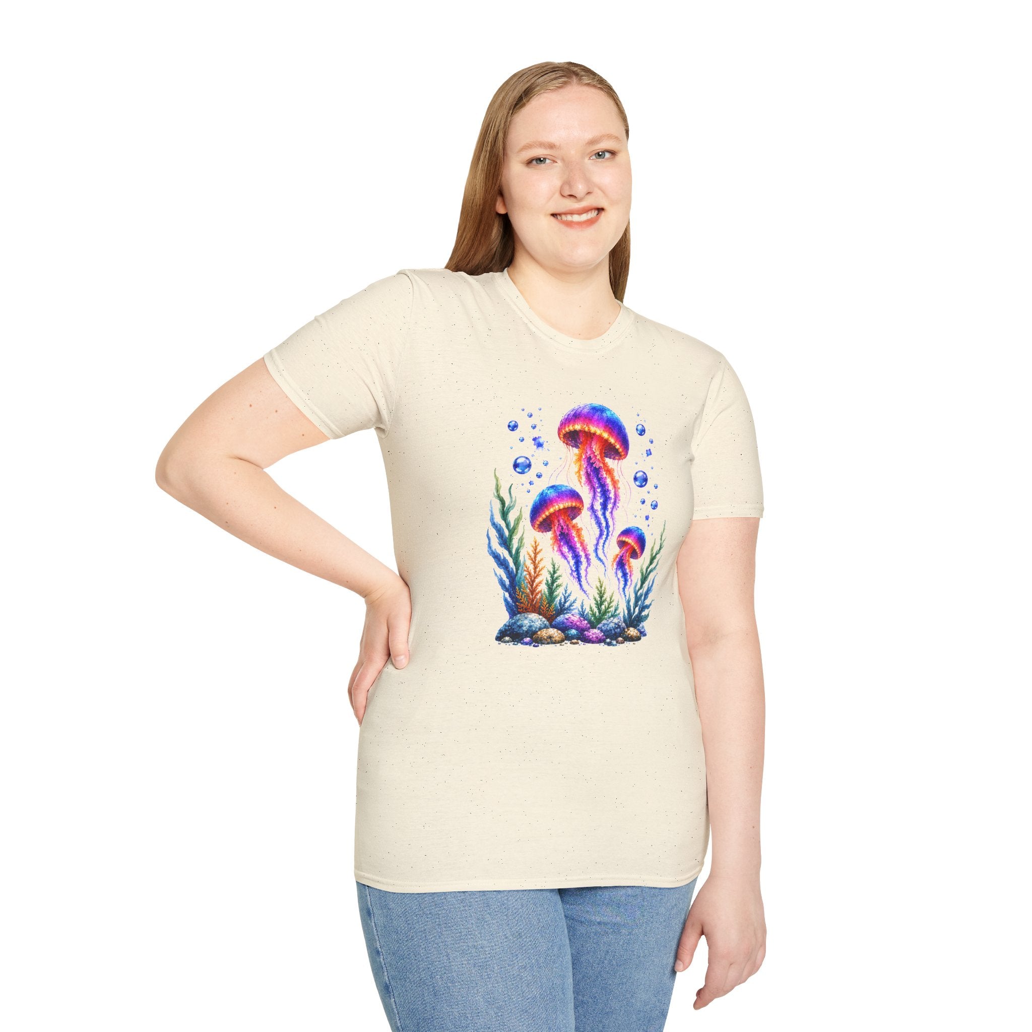 Colorful Jellyfish T-Shirt | Ocean Life Graphic Tee | Neon Sea Creature Shirt | Marine Life Gift | Beach Lover Unisex Tee