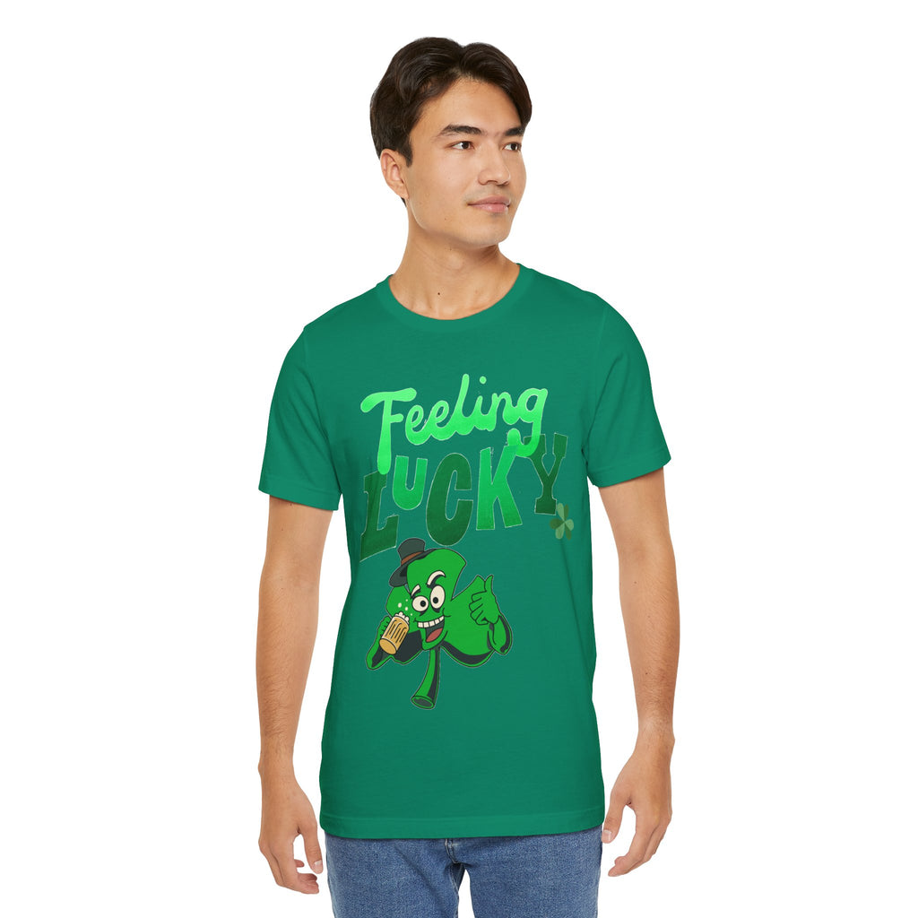 Feeling Lucky St. Patrick's Day T-Shirt — Shamrock Leprechaun Graphic Tee