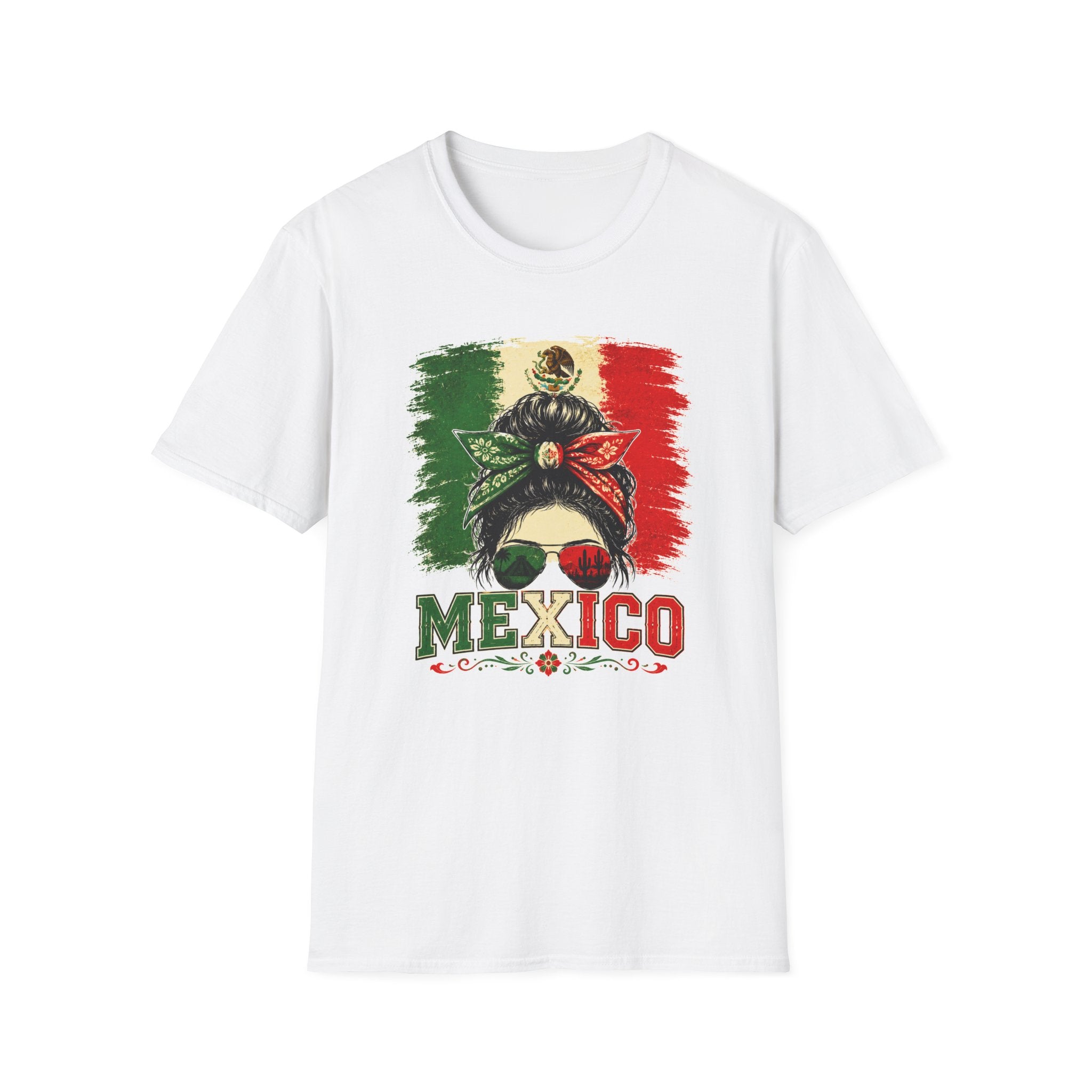 Mexico Messy Bun T-Shirt, Mexican Pride Shirt, Mexico Flag Graphic Tee, Cinco De Mayo Shirt, Latina Gift for Women