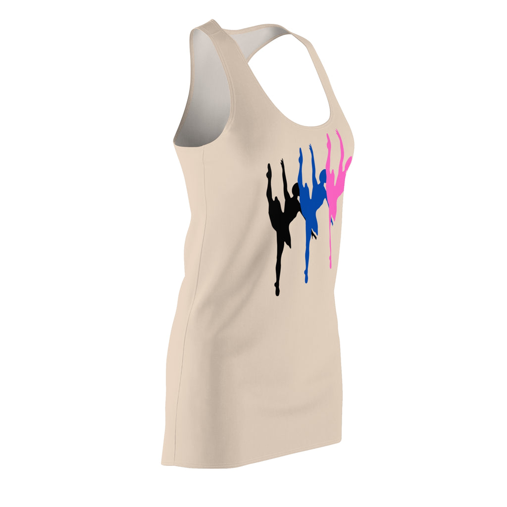 Ballet Silhouette Racerback Dress – Pink Blue Black Dance Print