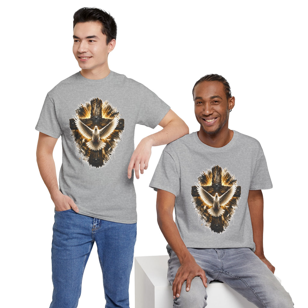 Christian Dove Cross T-Shirt | Holy Spirit Shirt | Faith Graphic Tee | Religious Gift | Bible Believer Shirt | Unisex Christian Tee