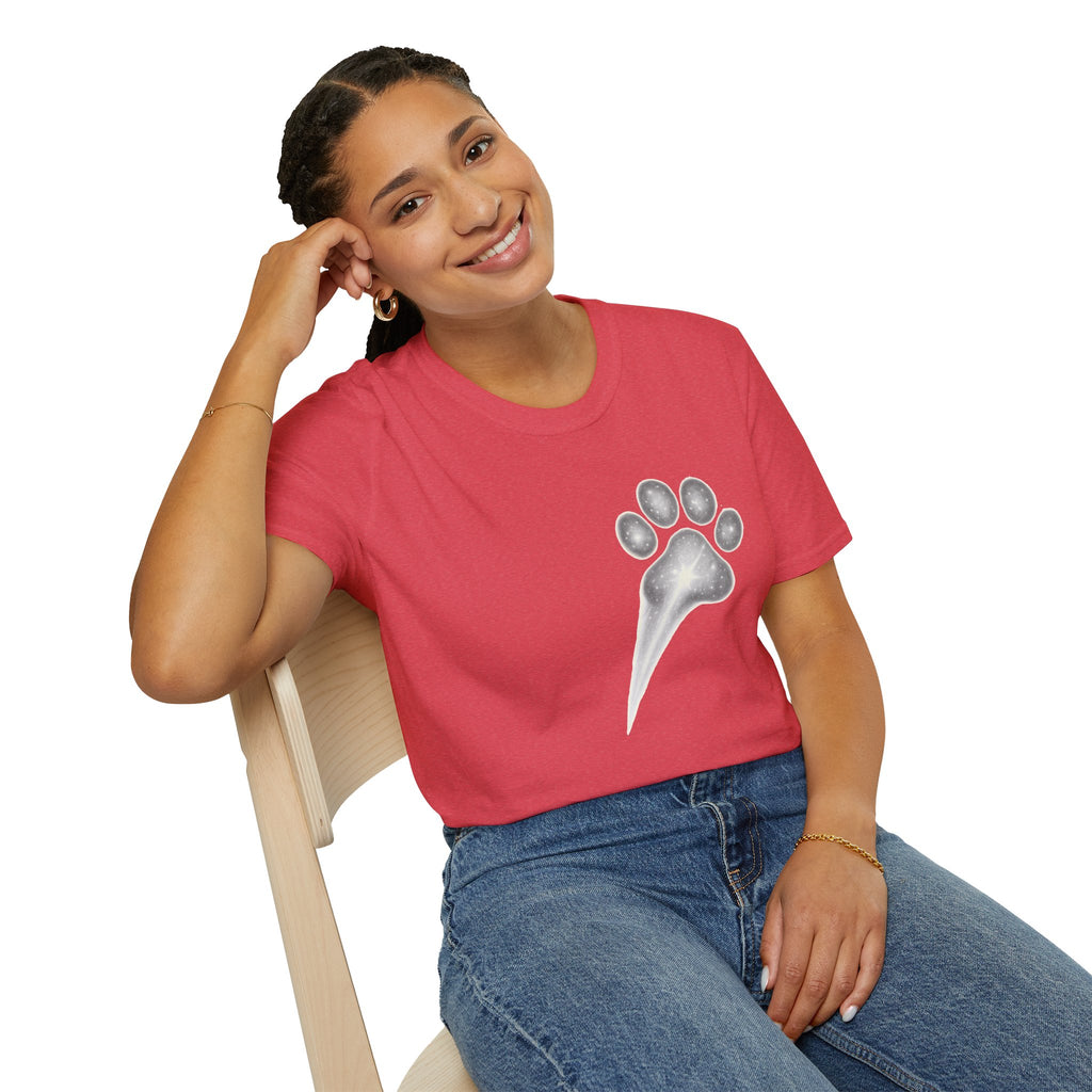 Cat Paw Meteor T-Shirt - Minimalist Paw Print Meteor Design