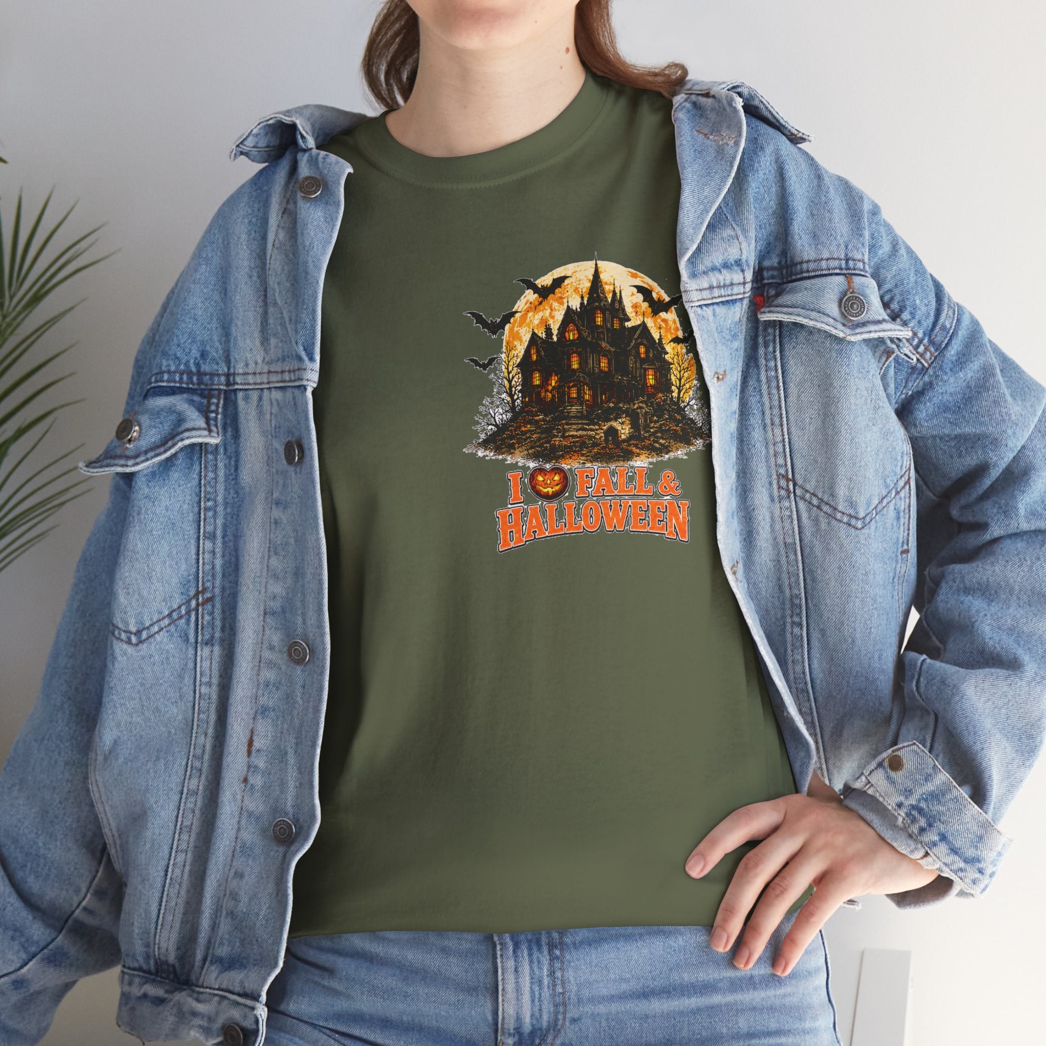 Halloween Fall Graphic Tee — "I  Fall & Halloween" Vintage Pumpkin & Spooky Characters Shirt