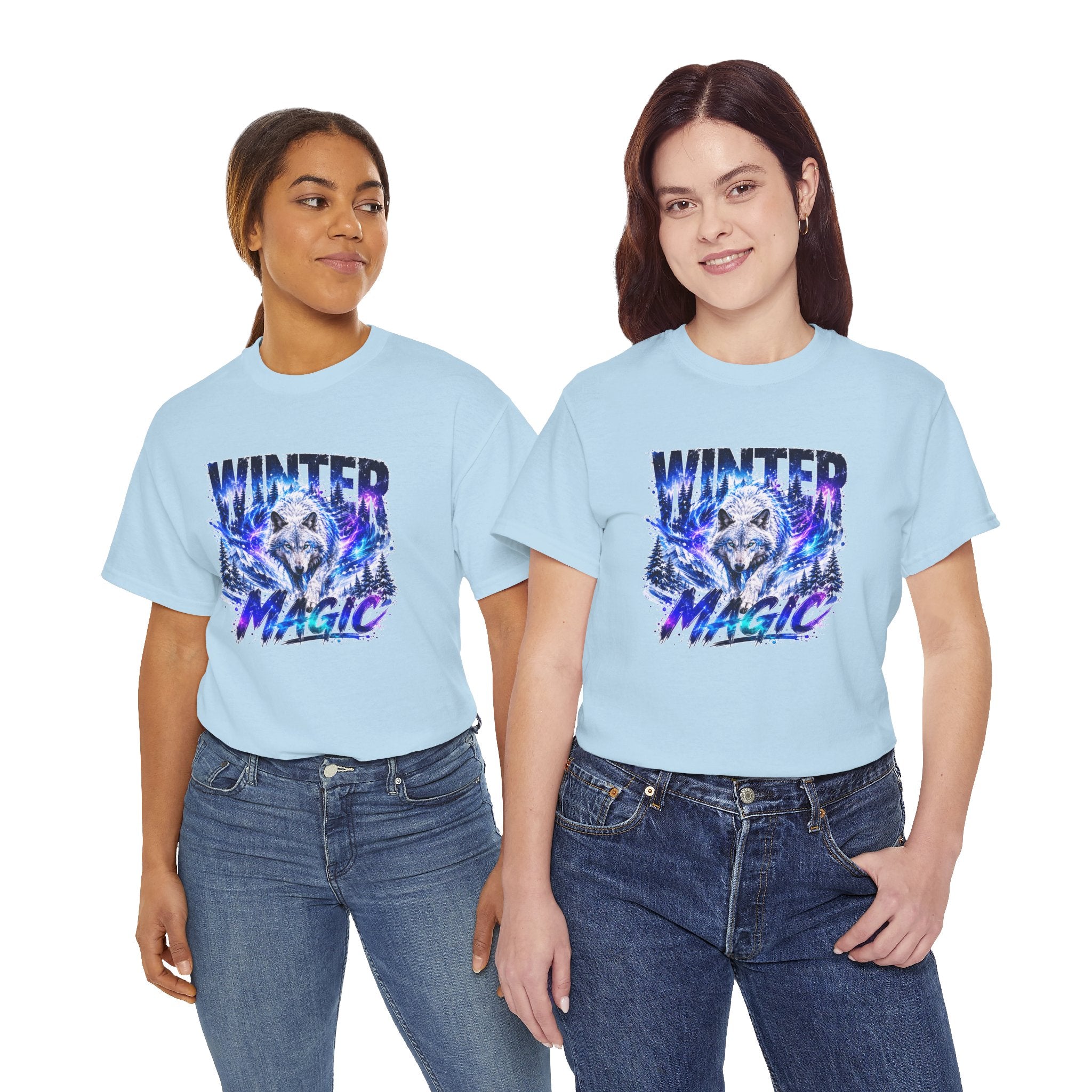 Wolf T Shirt, Winter Wolf Shirt, Wolf Lover Gift, Snowy Wolf Tee, Winter Magic Shirt, Wildlife Graphic Tee, Unisex Wolf Shirt