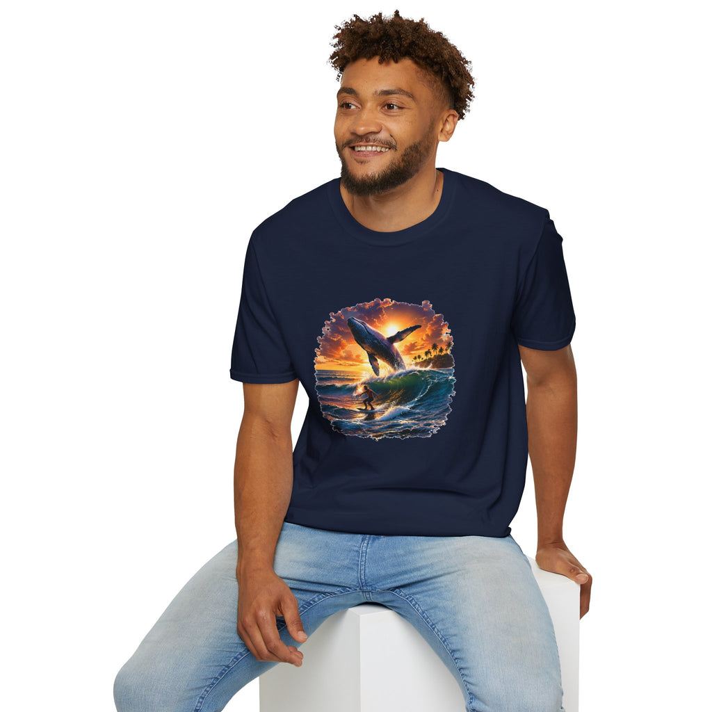 Whale Sunset T-Shirt — Ocean Jumping Humpback Tee
